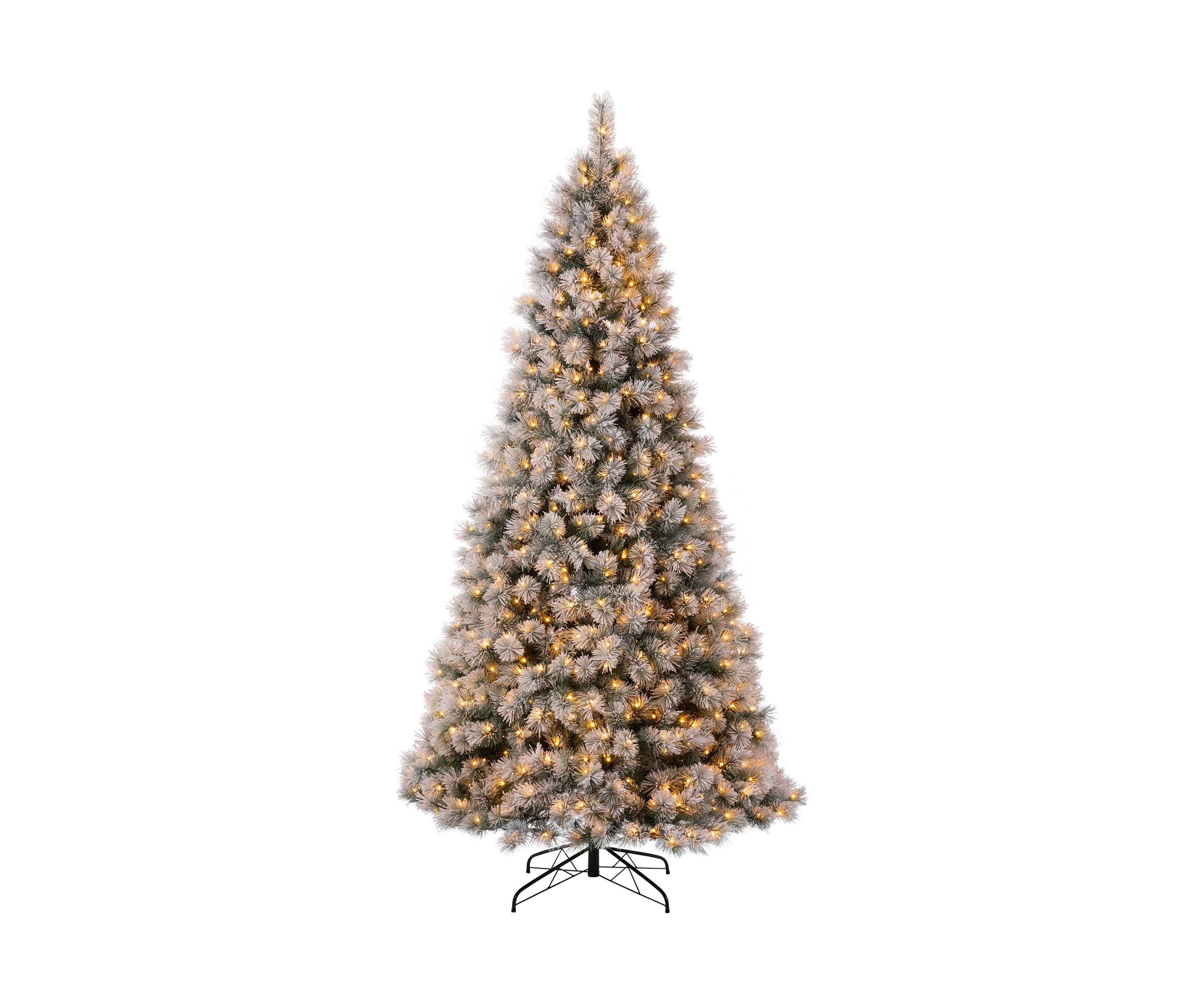 Pre-Lit Snow Flocked Artificial Pine Christmas Tree with 900 Warm White Lights