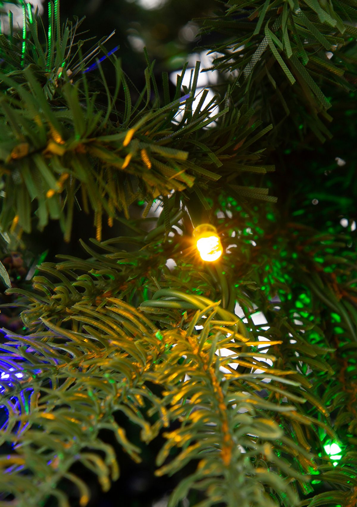 Pre-Lit Green Fir Artificial Christmas Tree with 350 LED Lights, 9 Functional Warm White/Multi-Color, Remote Controller