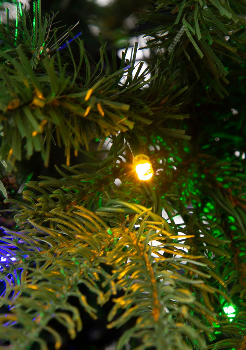 Pre-Lit Green Fir Artificial Christmas Tree with 350 LED Lights, 9 Functional Warm White/Multi-Color, Remote Controller