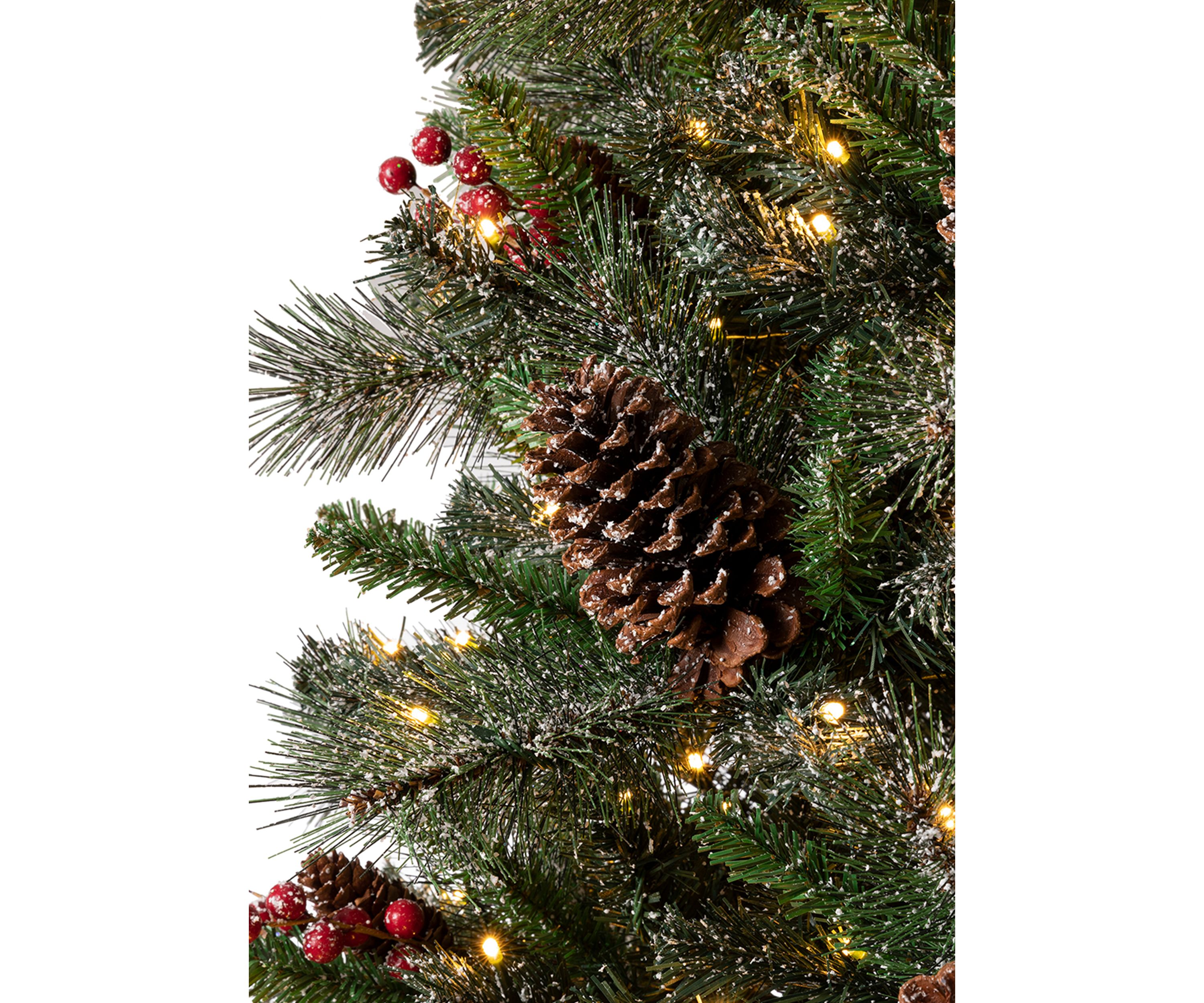 Pre-Lit Green Fir Artificial Christmas Tree with 350 LED Lights, 9 Functional Warm White/Multi-Color, Remote Controller
