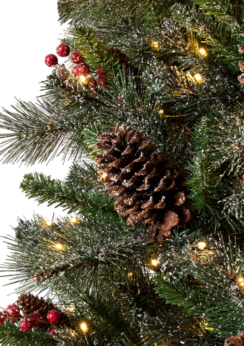 Pre-Lit Green Fir Artificial Christmas Tree with 350 LED Lights, 9 Functional Warm White/Multi-Color, Remote Controller