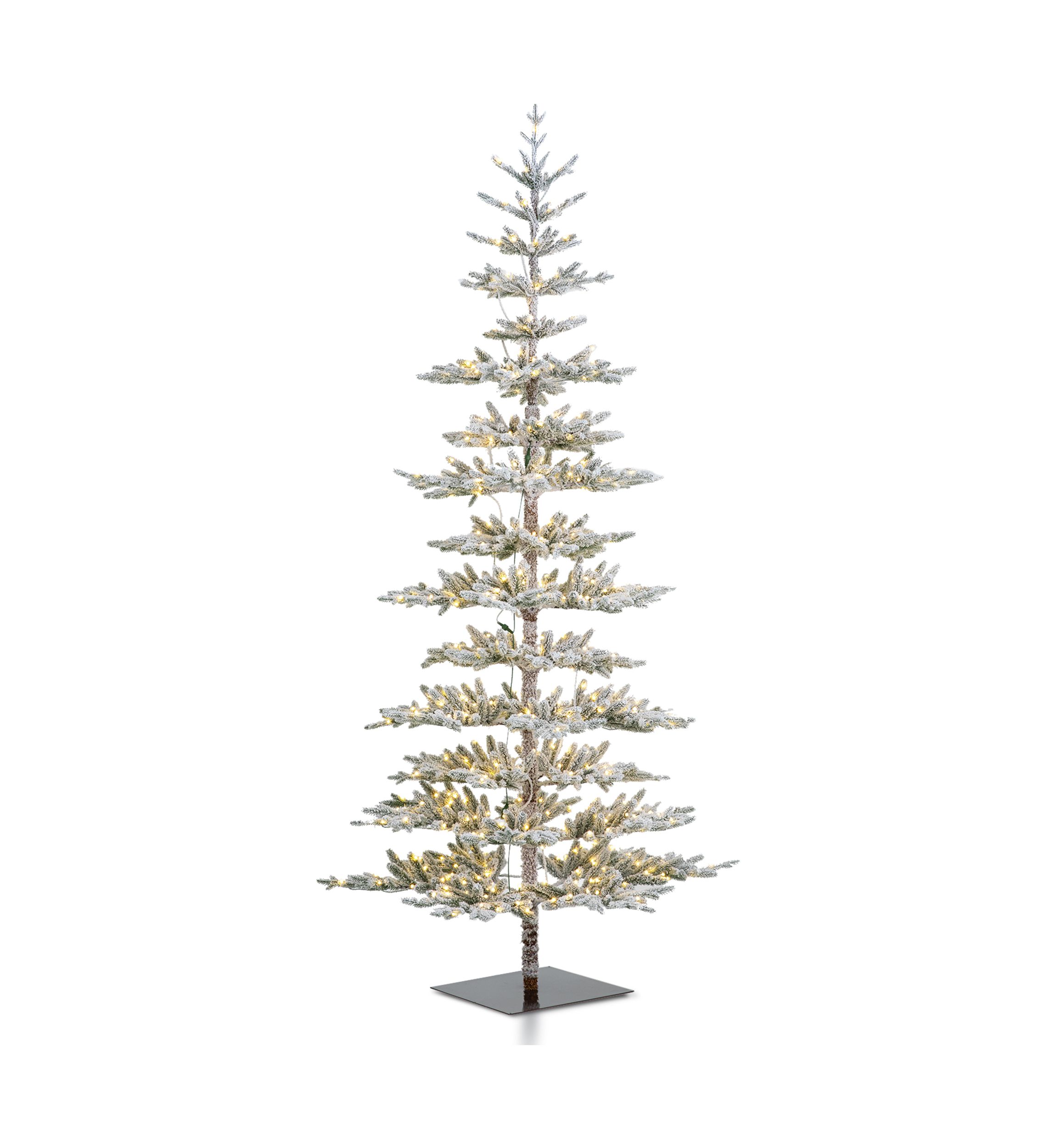 9 Foot Deluxe Pre-Lit Flocked Pine Artificial Christmas Tree with 650 Lights
