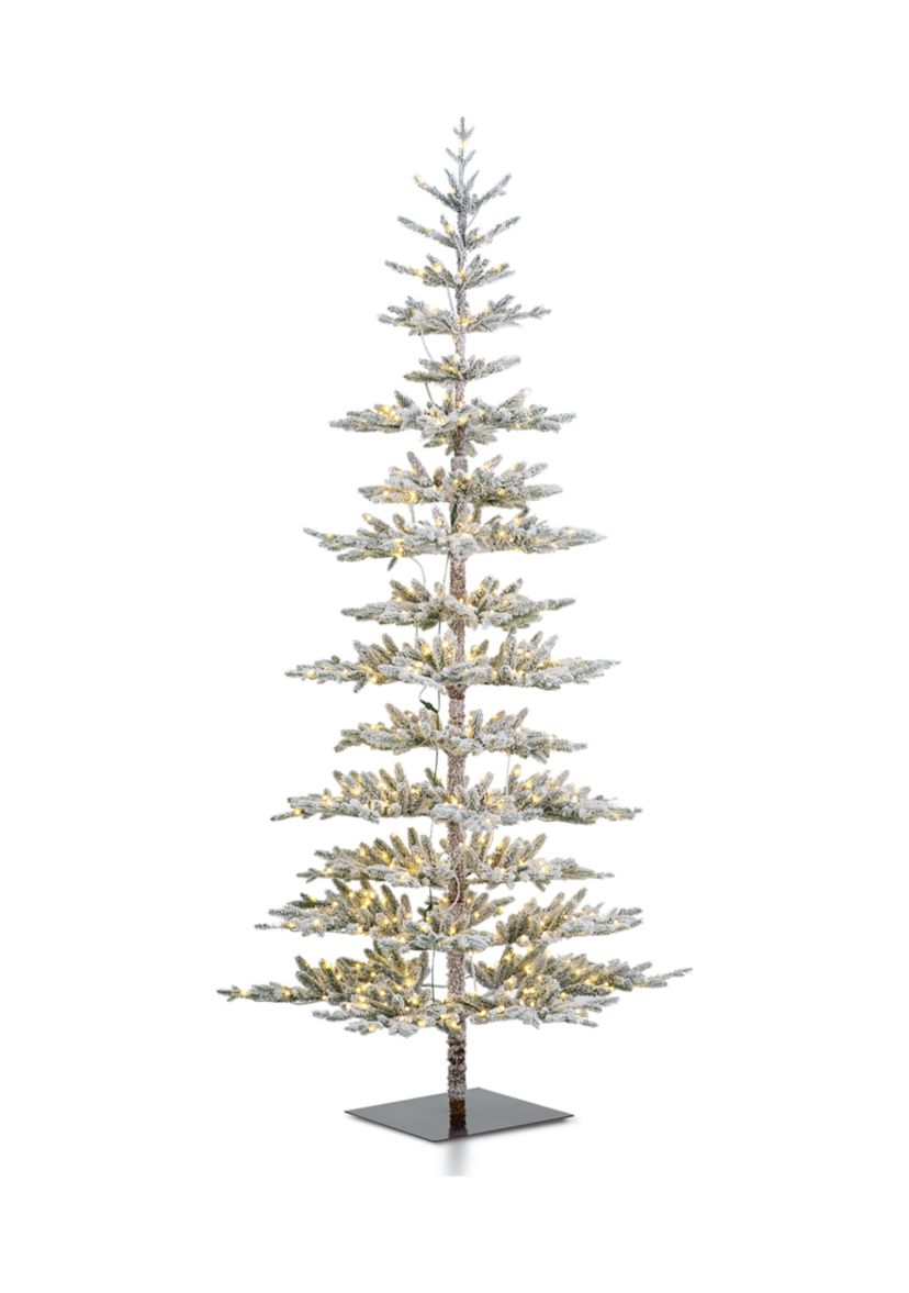 9 Foot Deluxe Pre-Lit Flocked Pine Artificial Christmas Tree with 650 Lights