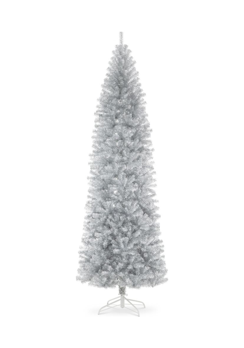9 Silver Tinsel Artificial Christmas Tree