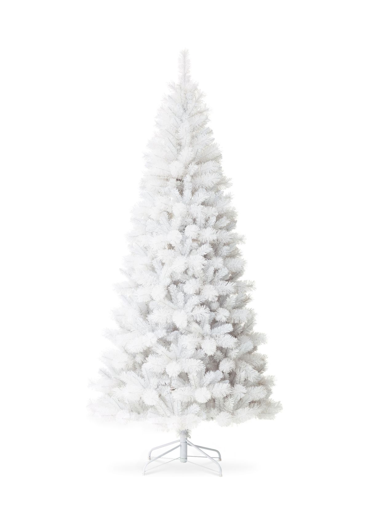 8-foot Pre-Lit White Pine Slim Artificial Christmas Tree with 500 Warm White Lights, Three Function