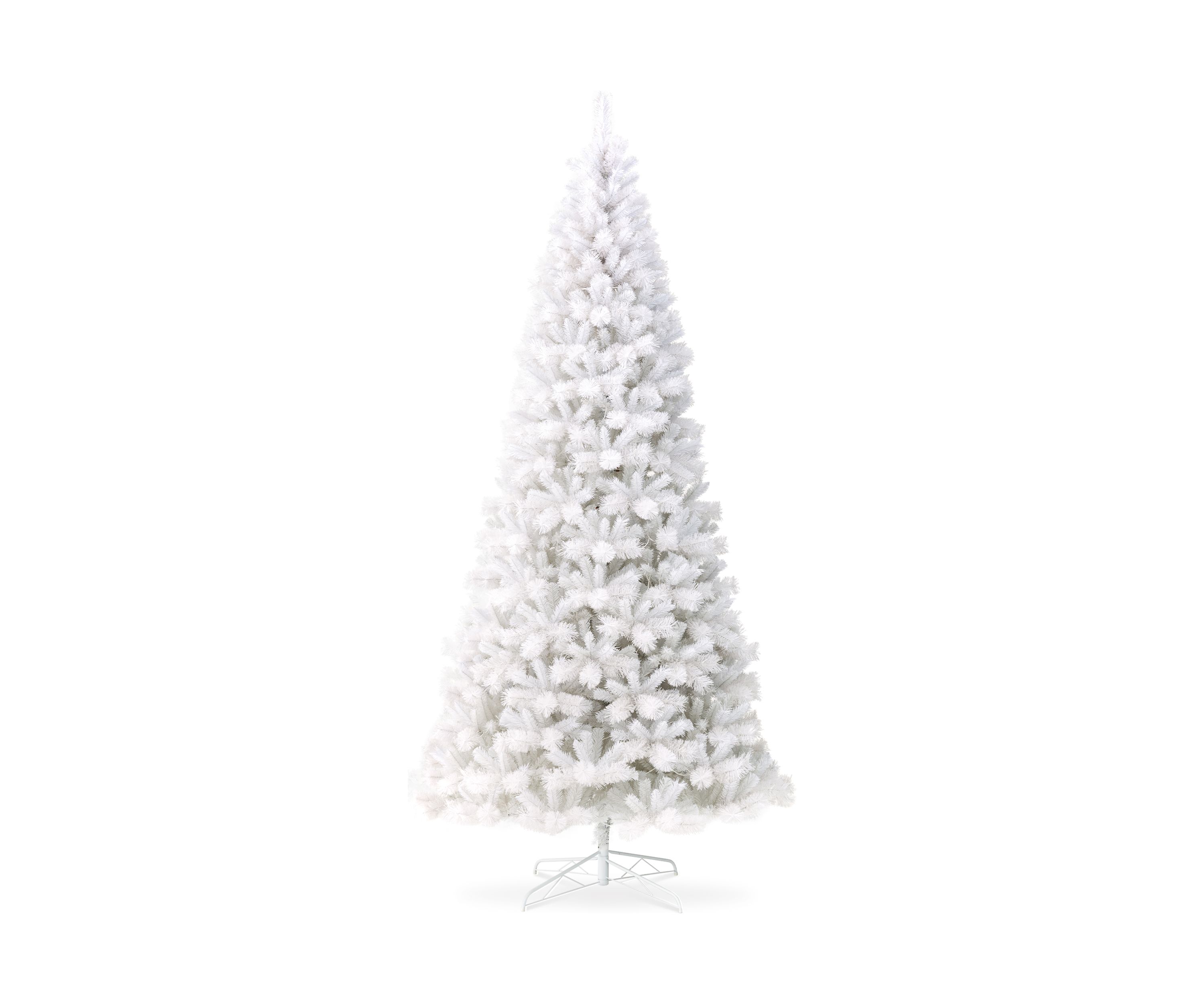 10-foot Pre-Lit White Pine Slim Artificial Christmas Tree with 800 Warm White Lights, Three Function