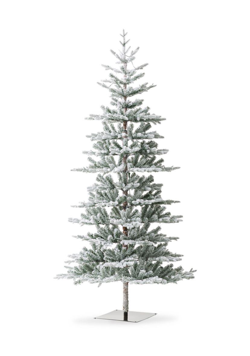 10-foot Deluxe Pre-Lit Flocked Fir Artificial Christmas Tree with 700 Warm White Lights, Three Function