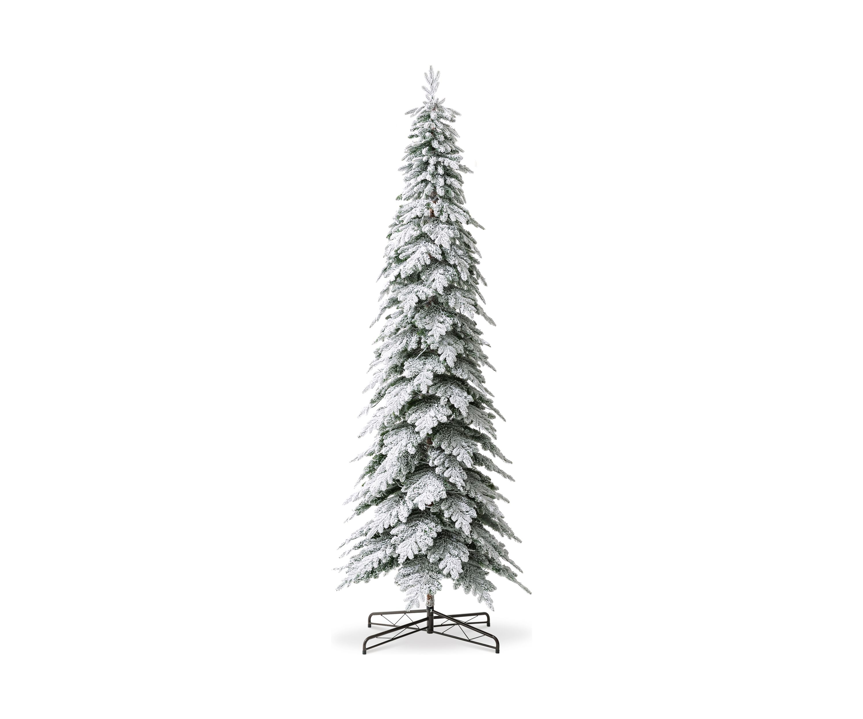 11-foot Pre-Lit Flocked Pencil Spruce Artificial Christmas Tree with 700 Warm White Lights