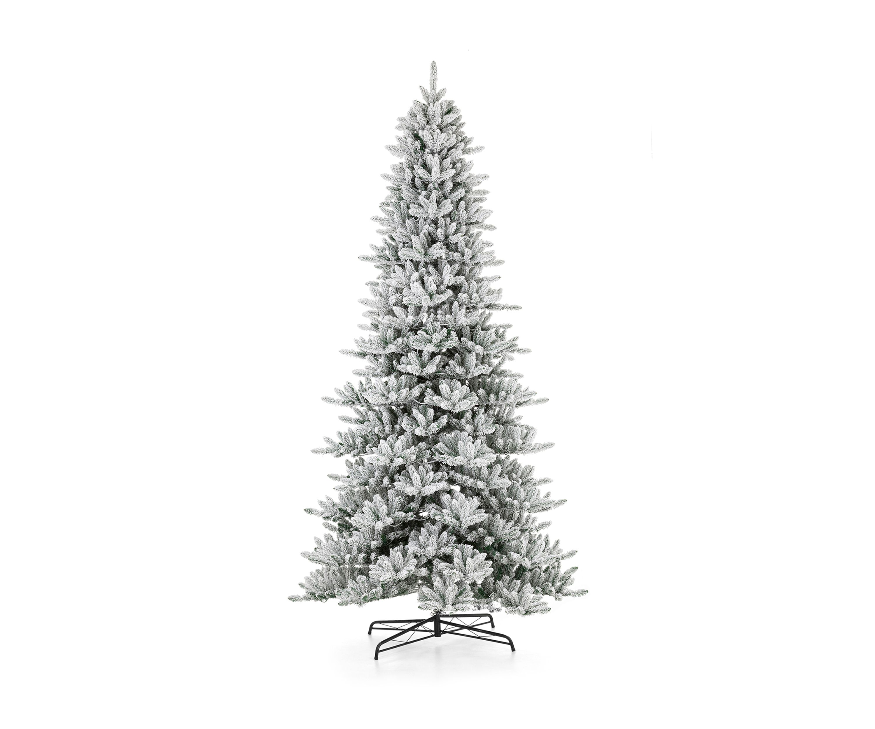 11-foot Pre-Lit Flocked Slim Fir Artificial Christmas Tree with 950 Warm White Lights