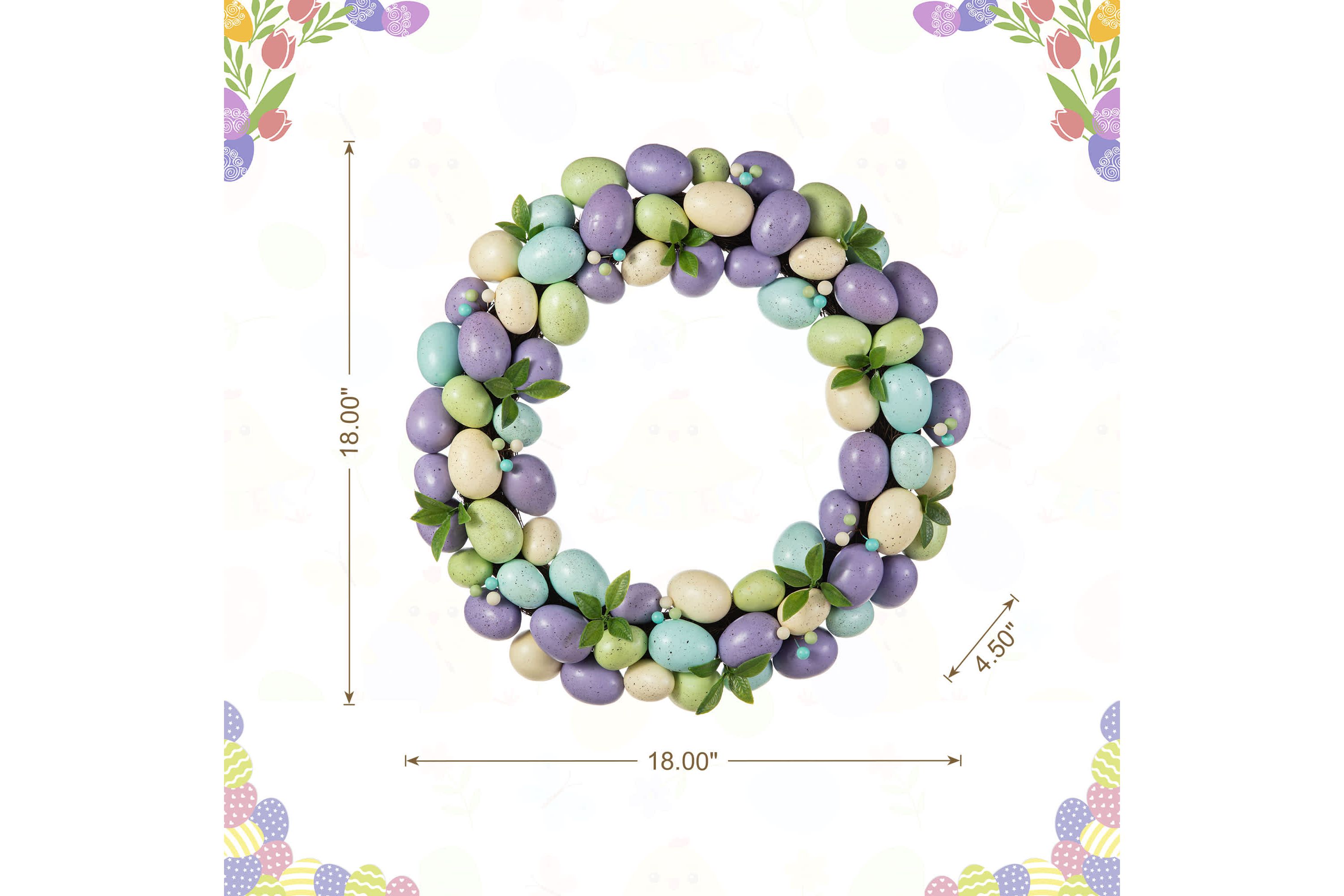 18" D Easter Purple Hue Eggs Wreath