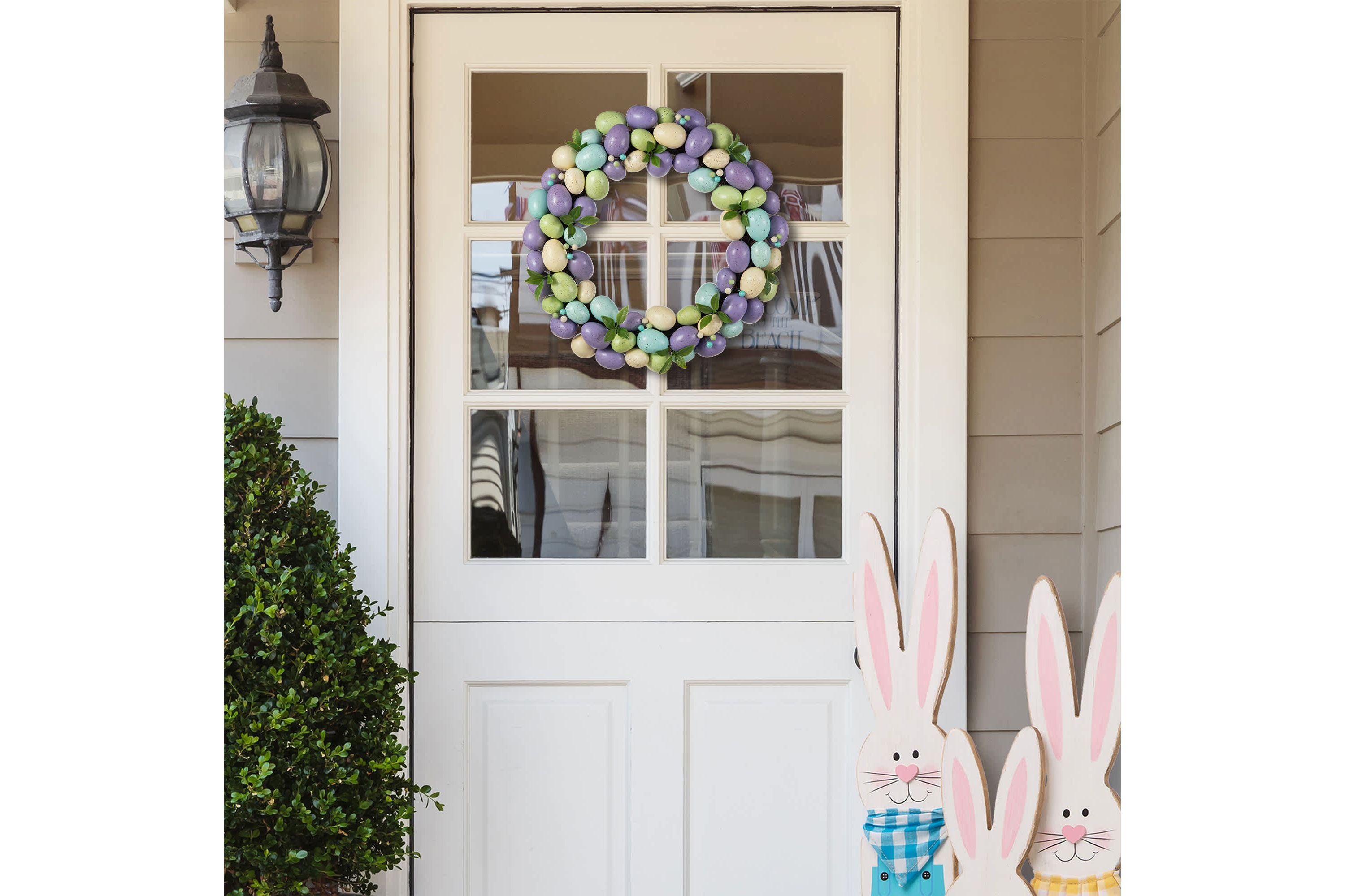 18" D Easter Purple Hue Eggs Wreath