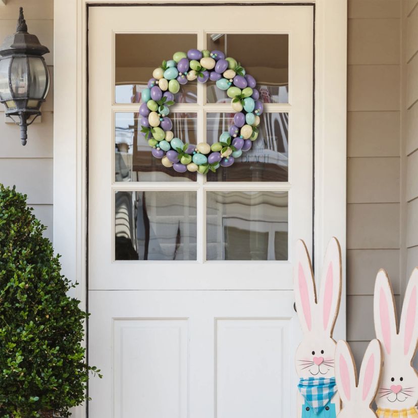 18" D Easter Purple Hue Eggs Wreath
