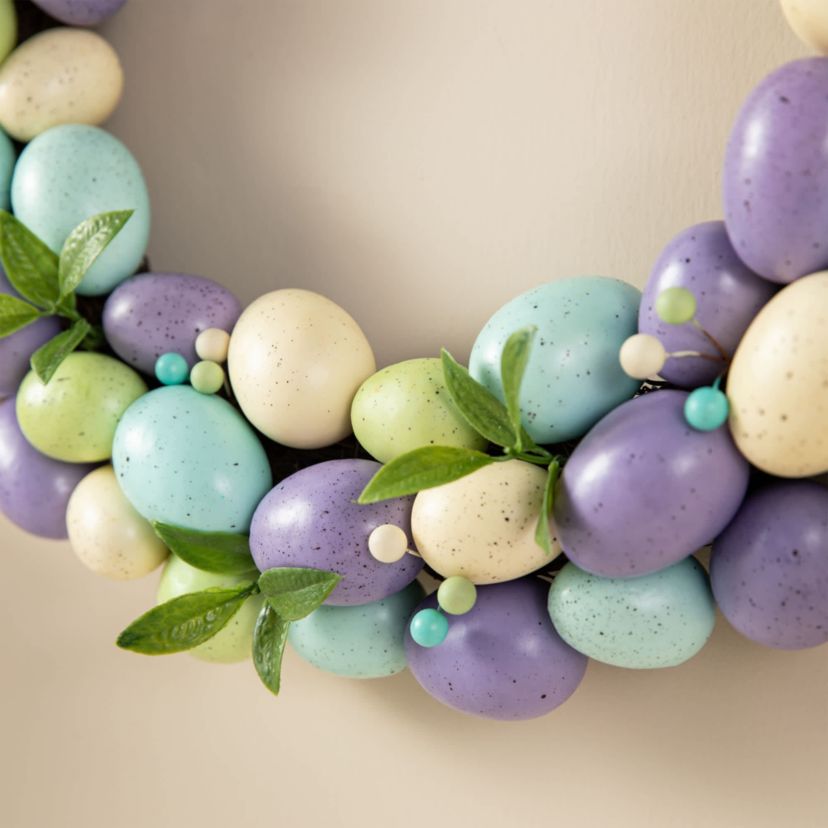 18" D Easter Purple Hue Eggs Wreath
