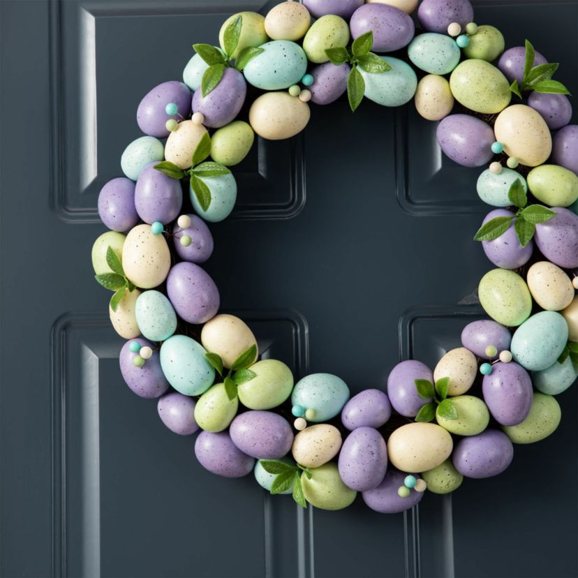18" D Easter Purple Hue Eggs Wreath
