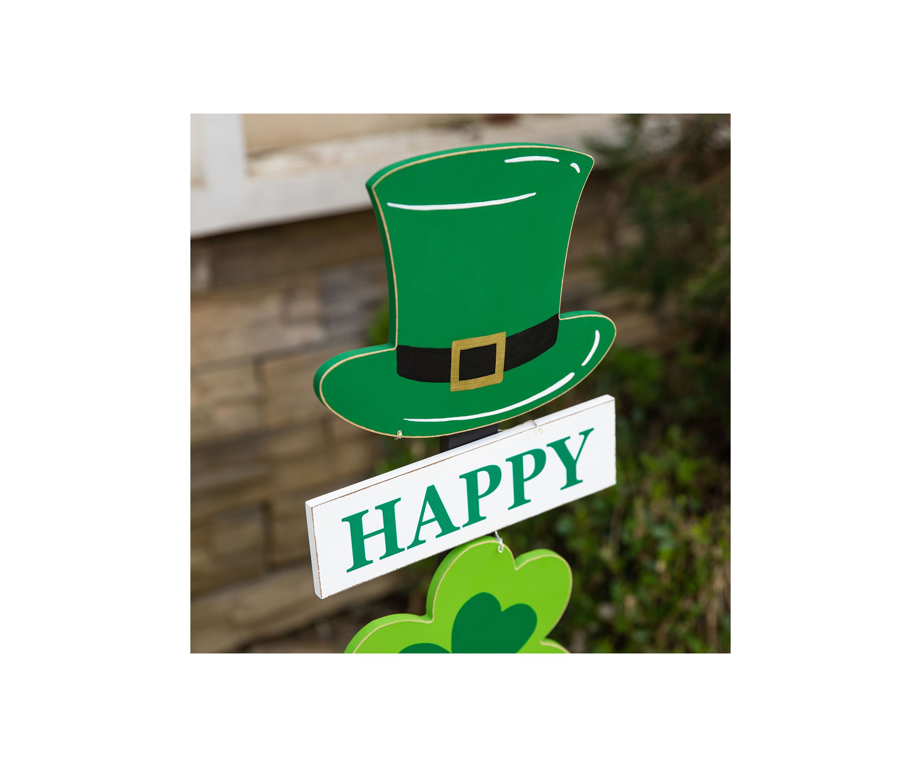 Lighted St. Patricks Wooden Shamrocks Porch Decor