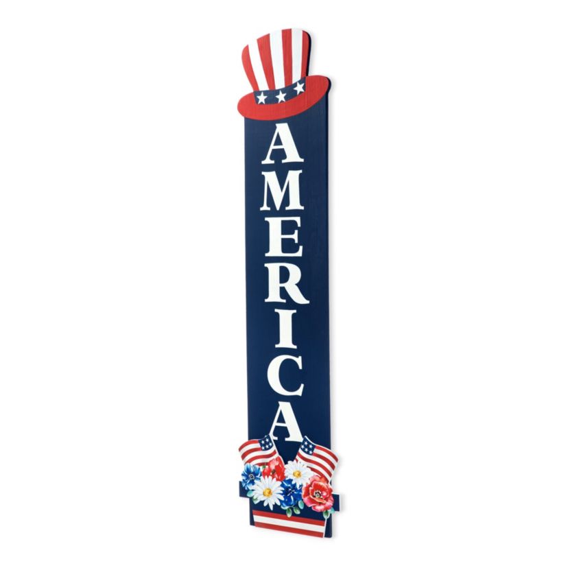 42"H Patriotic/ Americana Wooden AMERICA Porch Decor