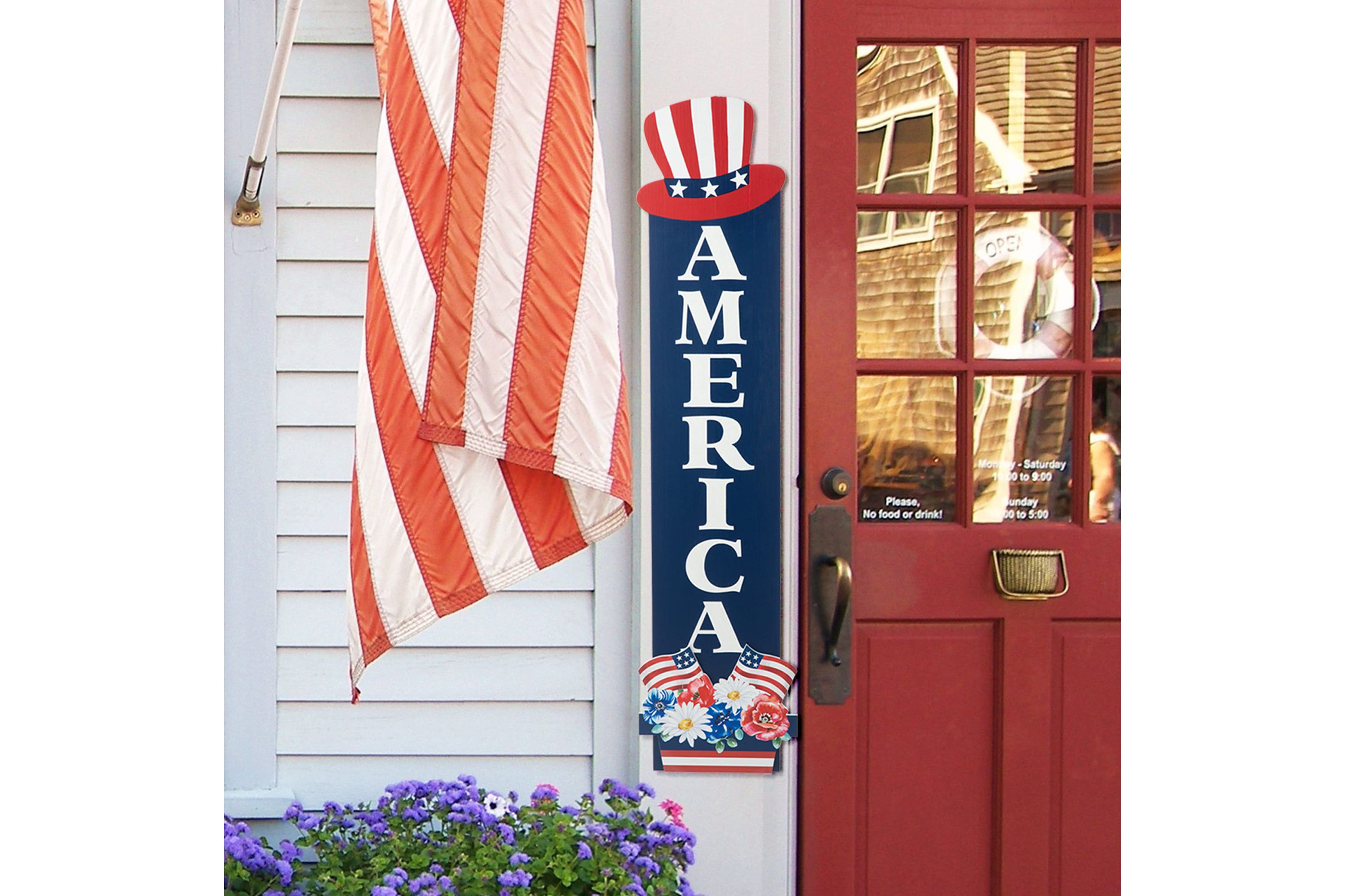 42"H Patriotic/ Americana Wooden AMERICA Porch Decor