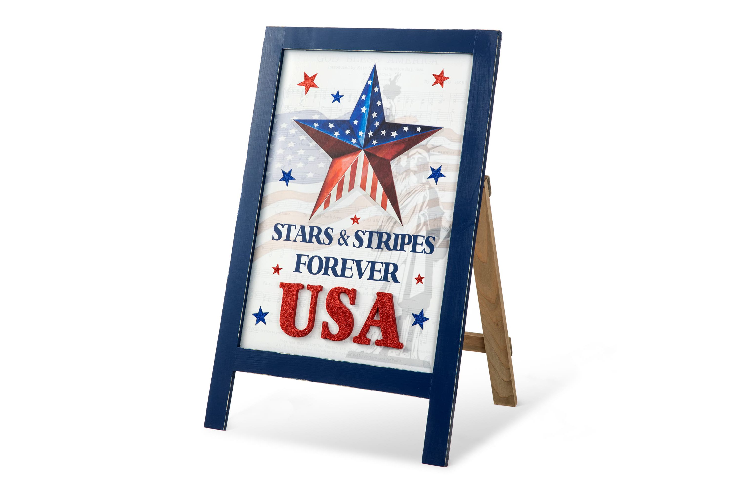 24"H Patriotic/ Americana Wooden Easel Porch Decor