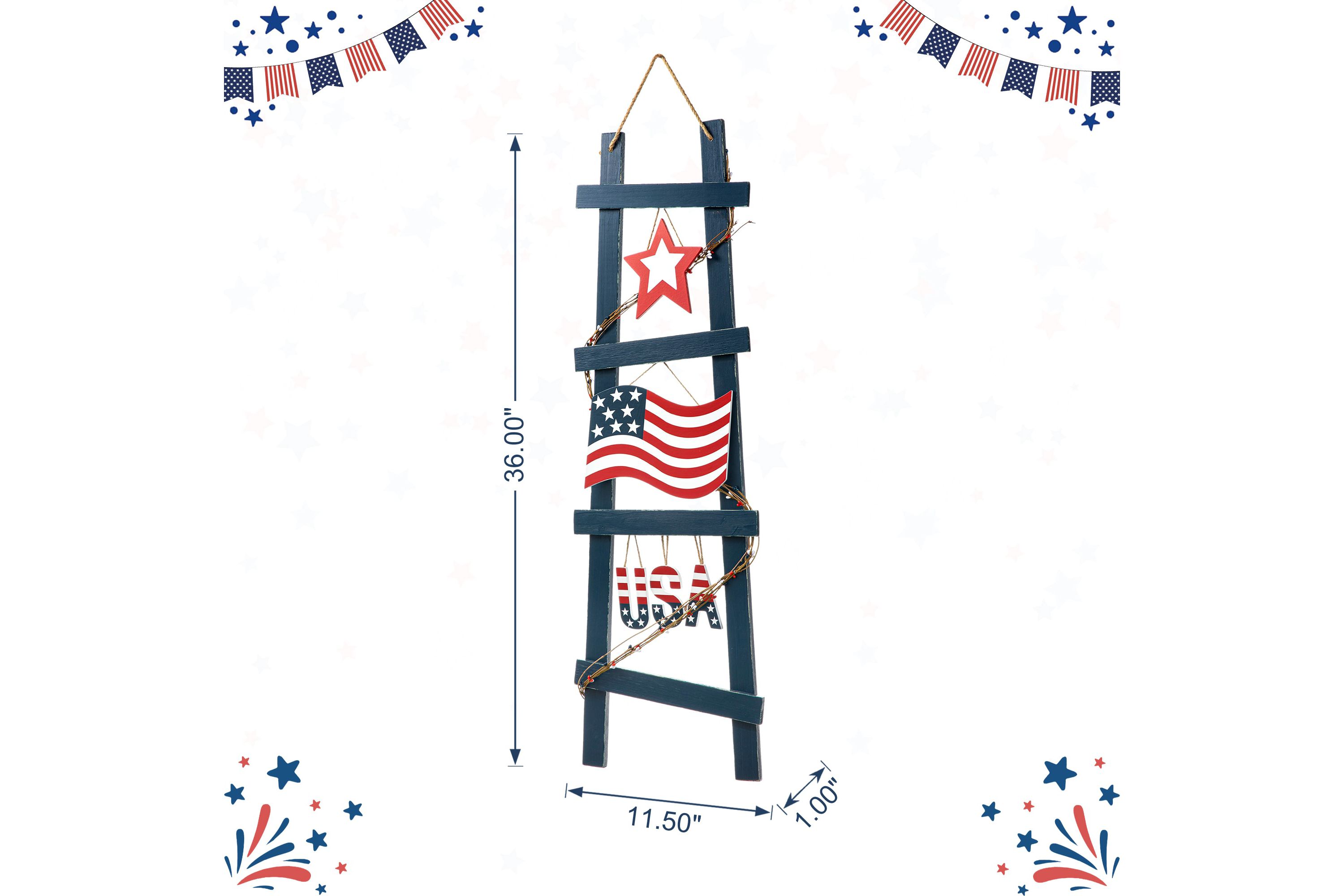 36"H Patriotic/ Americana Ladder-shaped "USA" Porch Decor