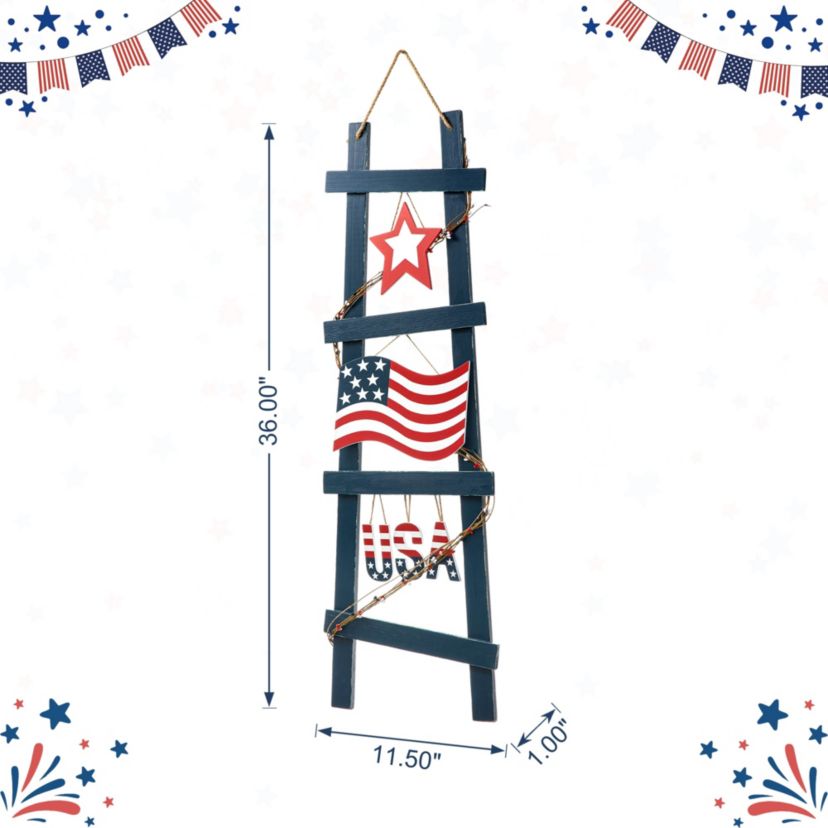 36"H Patriotic/ Americana Ladder-shaped "USA" Porch Decor