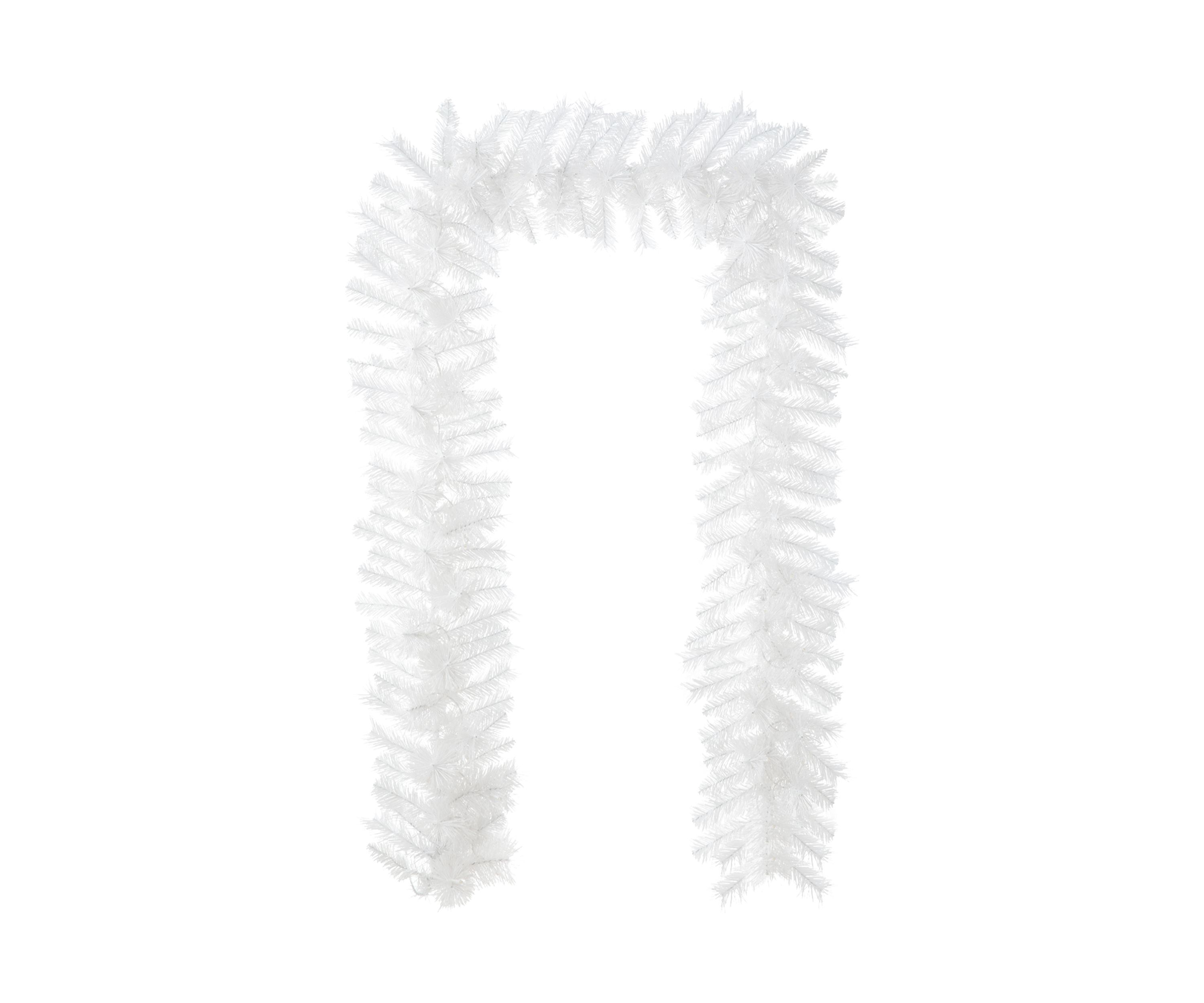 9-foot Pre-Lit White Pine Christmas Garland, with 50 Warm White LED Lights and Timer