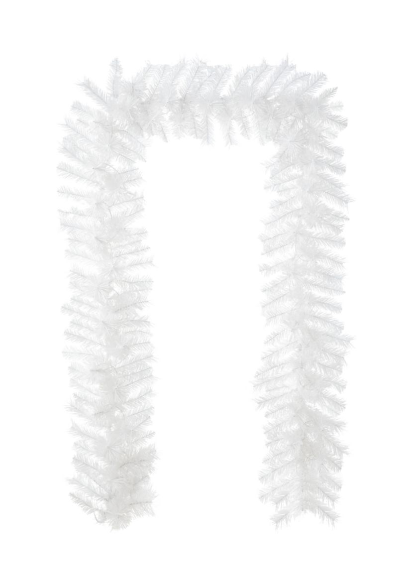 9-foot Pre-Lit White Pine Christmas Garland, with 50 Warm White LED Lights and Timer