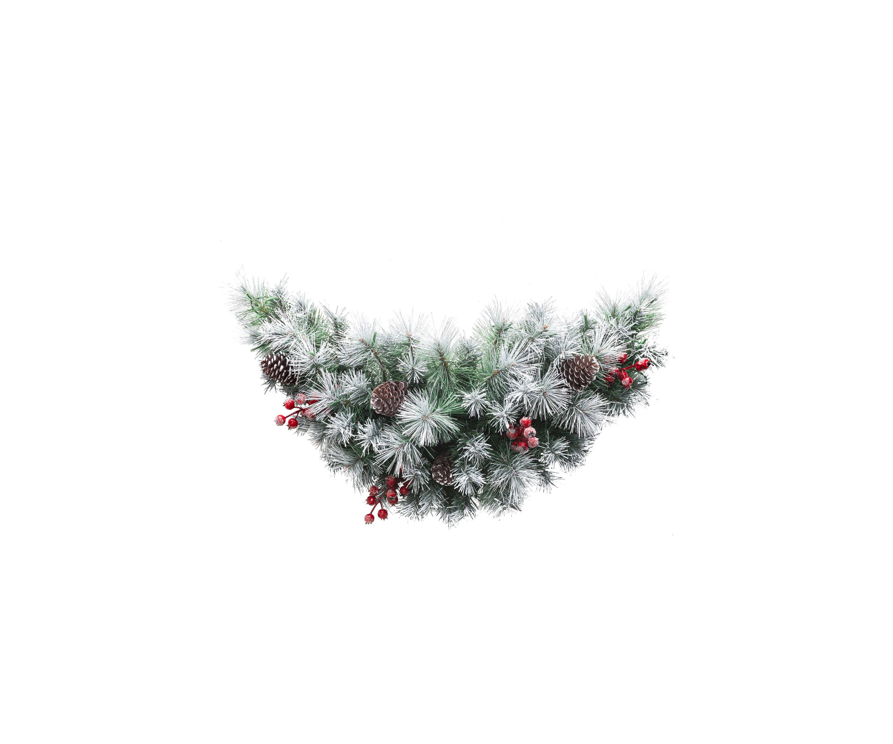 3-foot Pre-Lit Pinecones and Red Berries Artificial Christmas Swag With 50 Warm White Lights and Timer