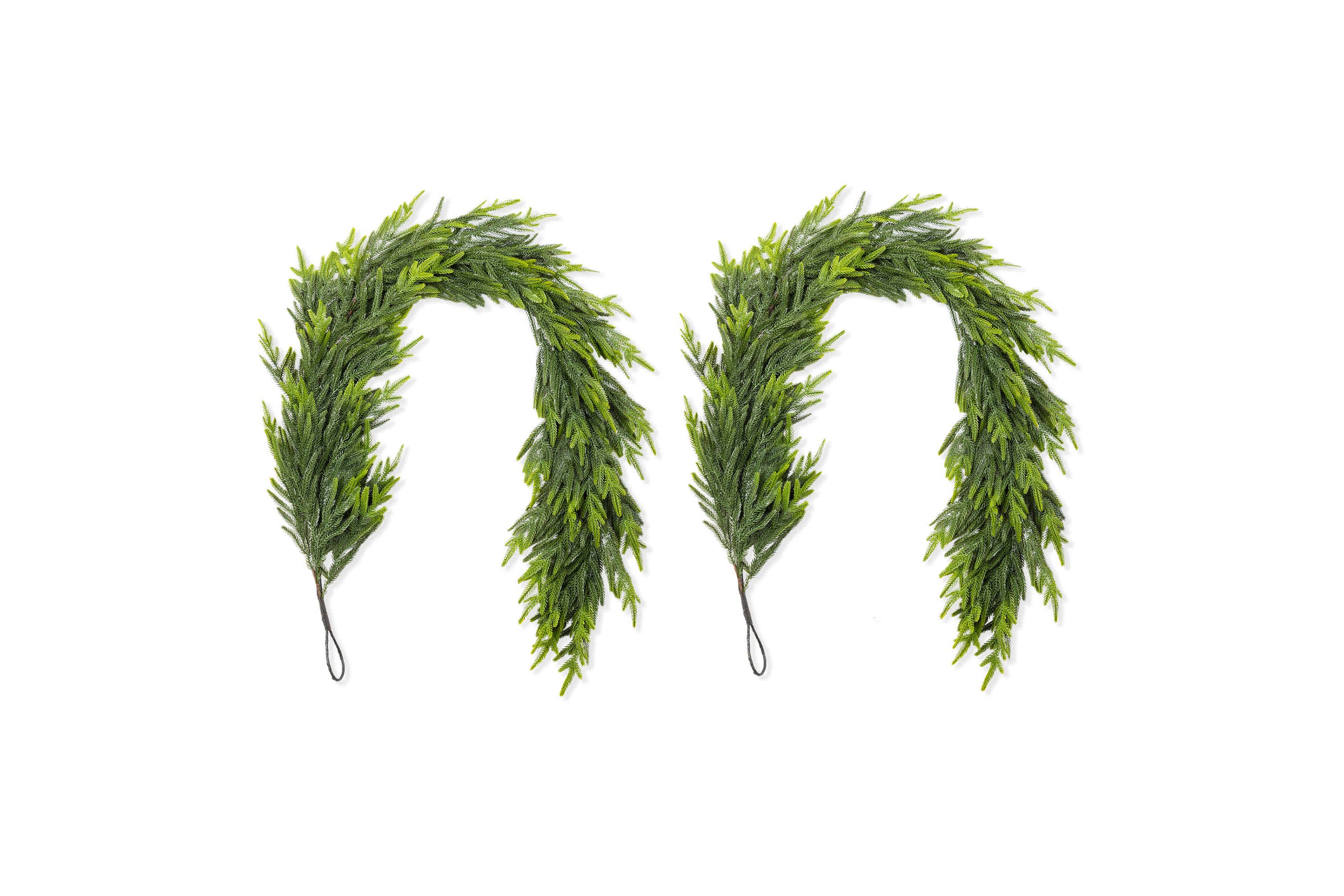 Set of 2 6ft Christmas Greenery PE Dripping Garland