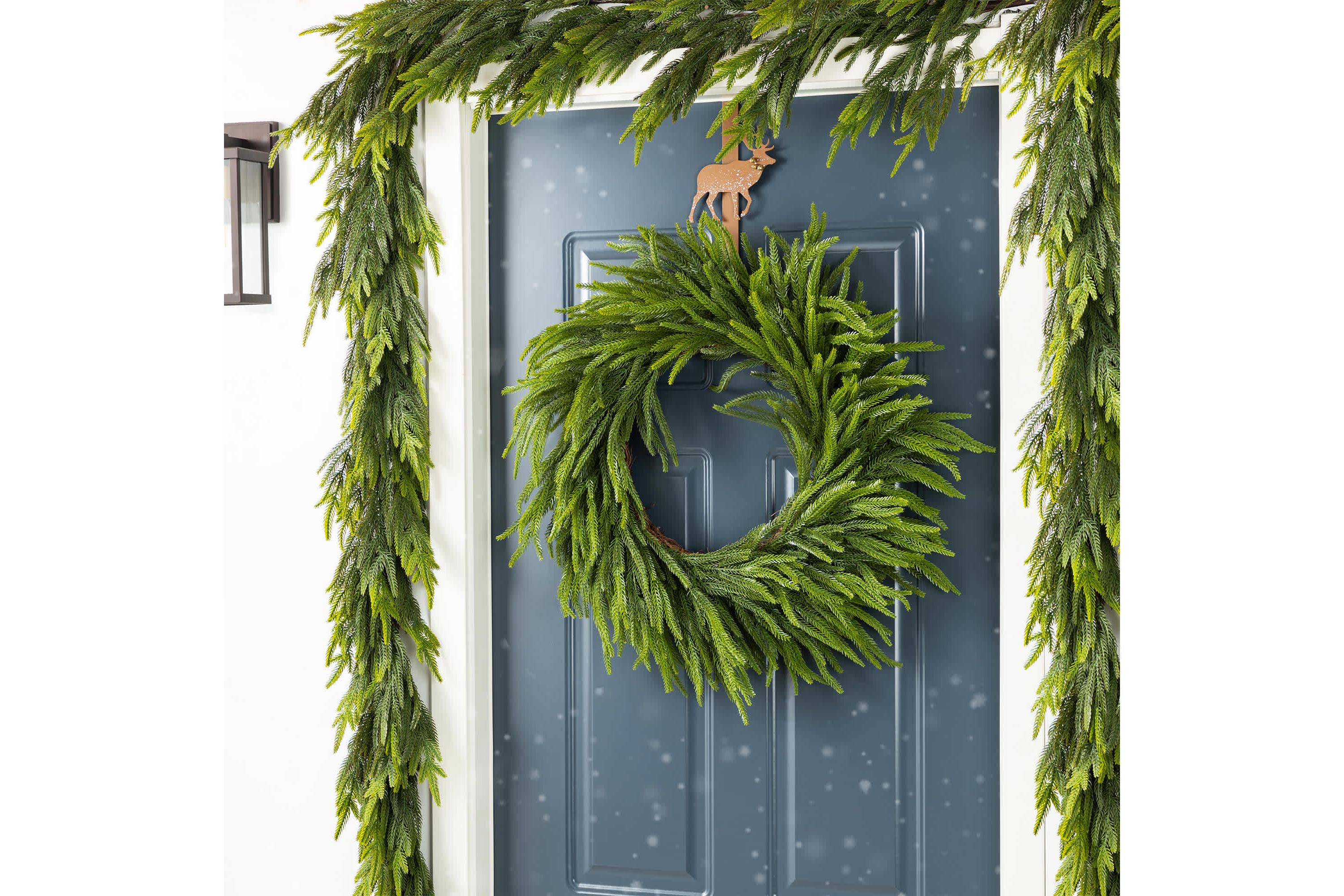 Set of 2 6ft Christmas Greenery PE Dripping Garland