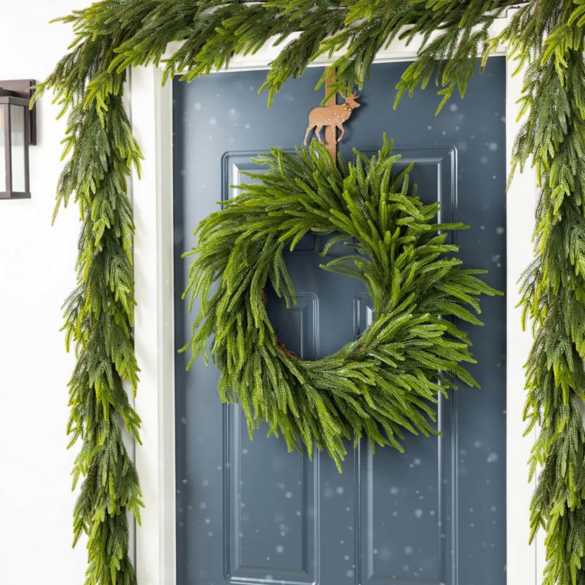 Set of 2 6ft Christmas Greenery PE Dripping Garland