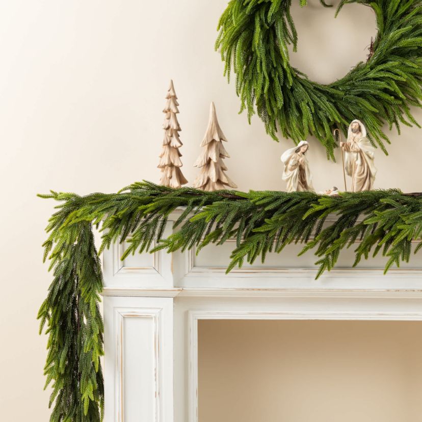 Set of 2 6ft Christmas Greenery PE Dripping Garland