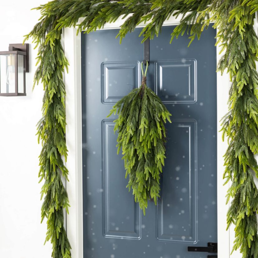 31.5"H Christmas Greenery PE Dripping Teardrop
