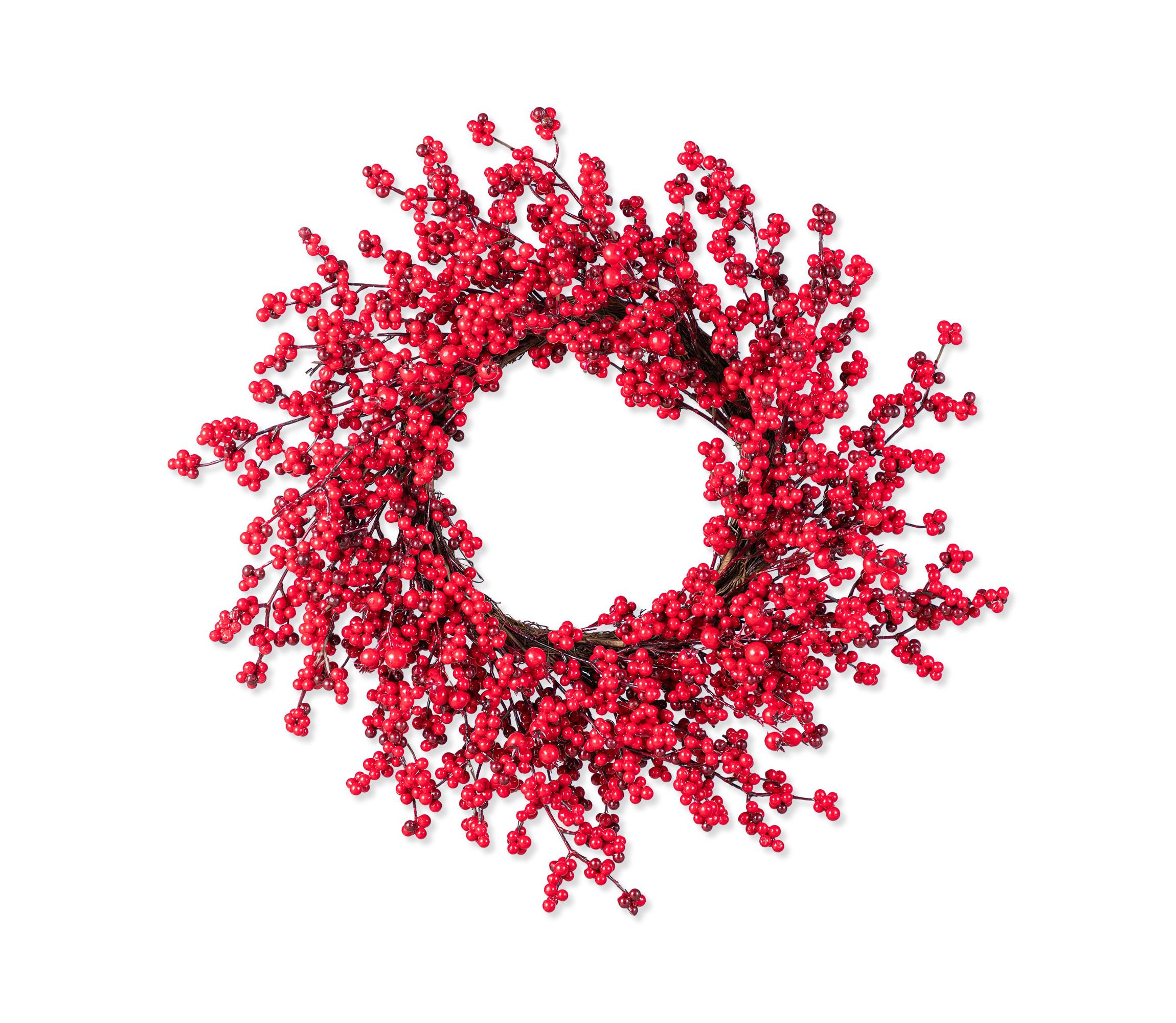 25"D Christmas Red Berries Wreath