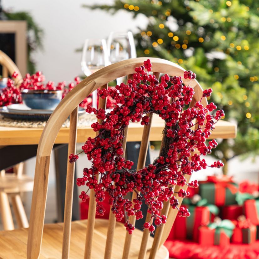 Set of 2 14"D Christmas Mini Red Berries Wreath
