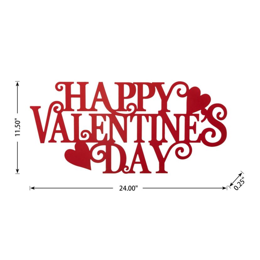 24"L Metal "HAPPY VALENTINES  DAY" Wall Decor