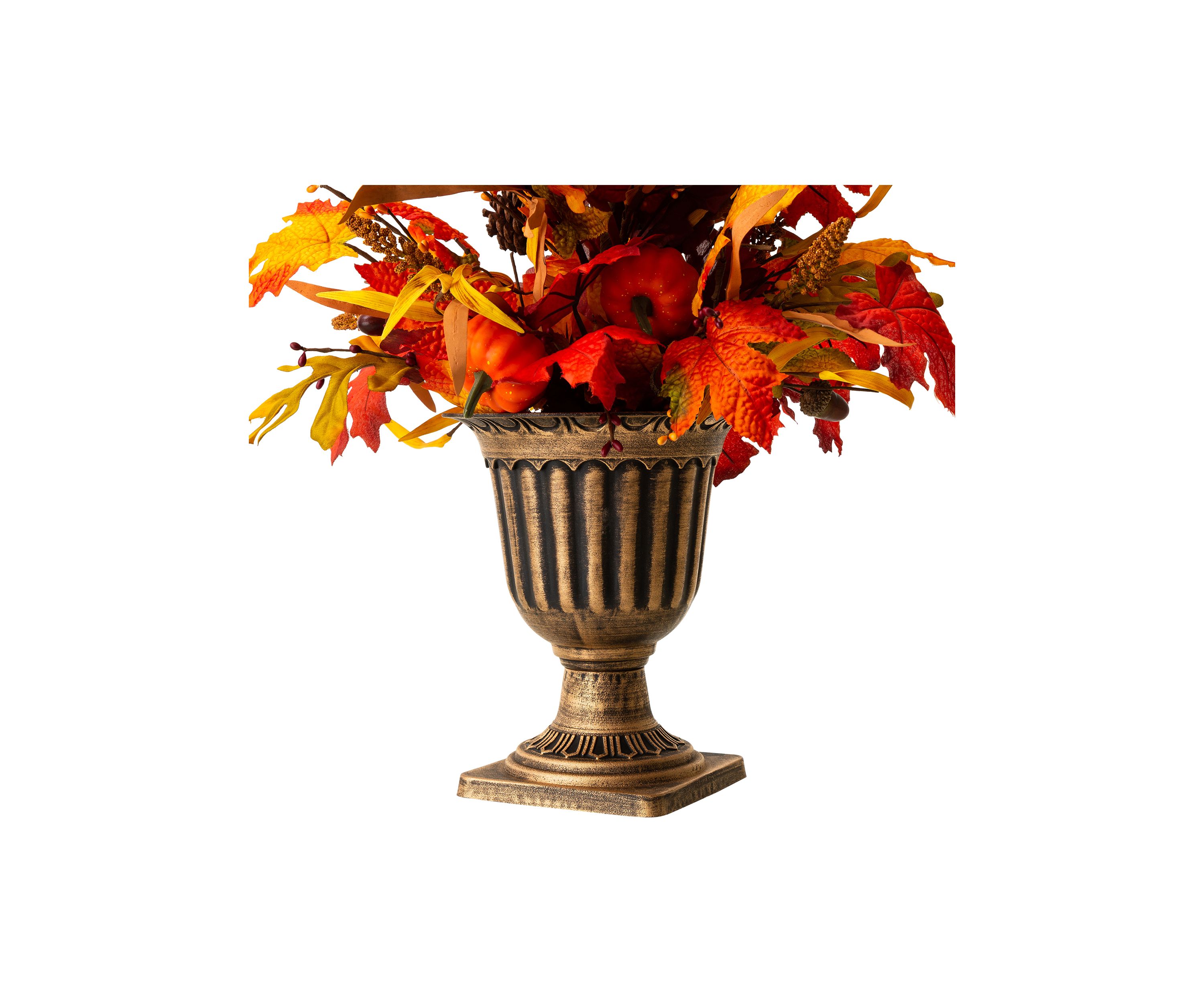36 Inch Fall Lighted Maple Leaves Urn Potted Porch Tree, 20 Warm White Lights