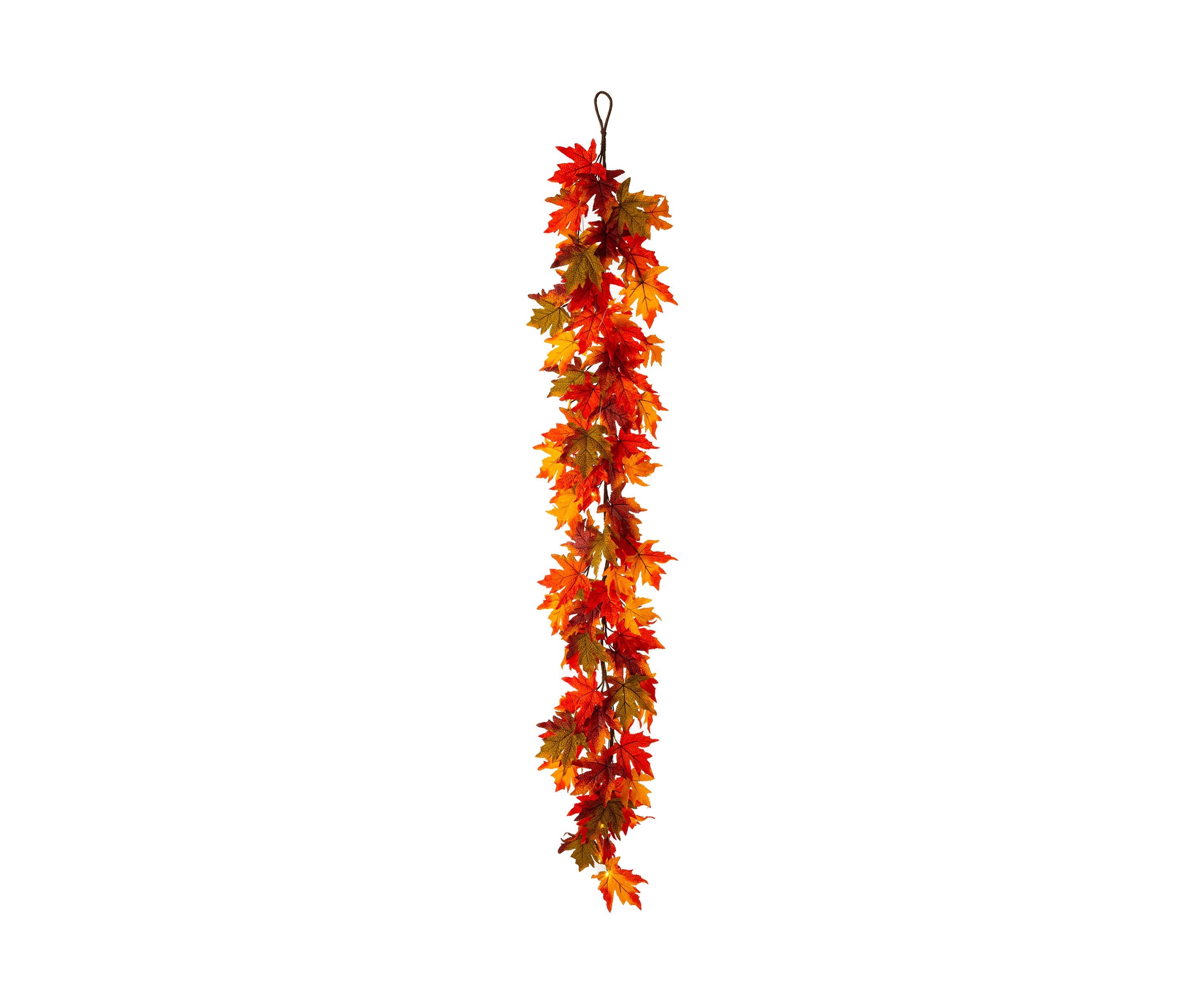 6 Inch Fall Lighted Maple Leaves Garland