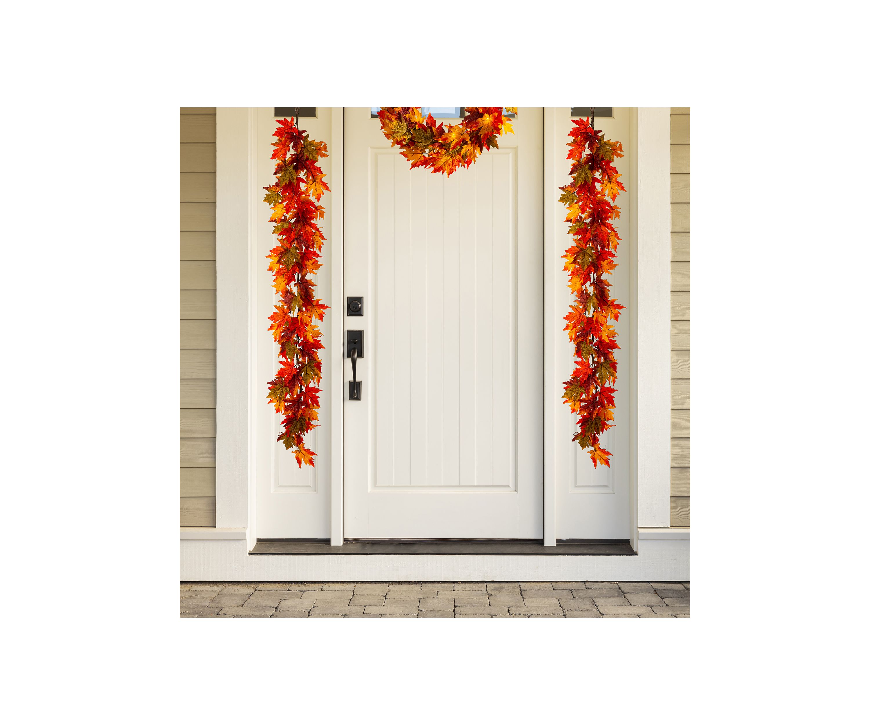 6 Inch Fall Lighted Maple Leaves Garland