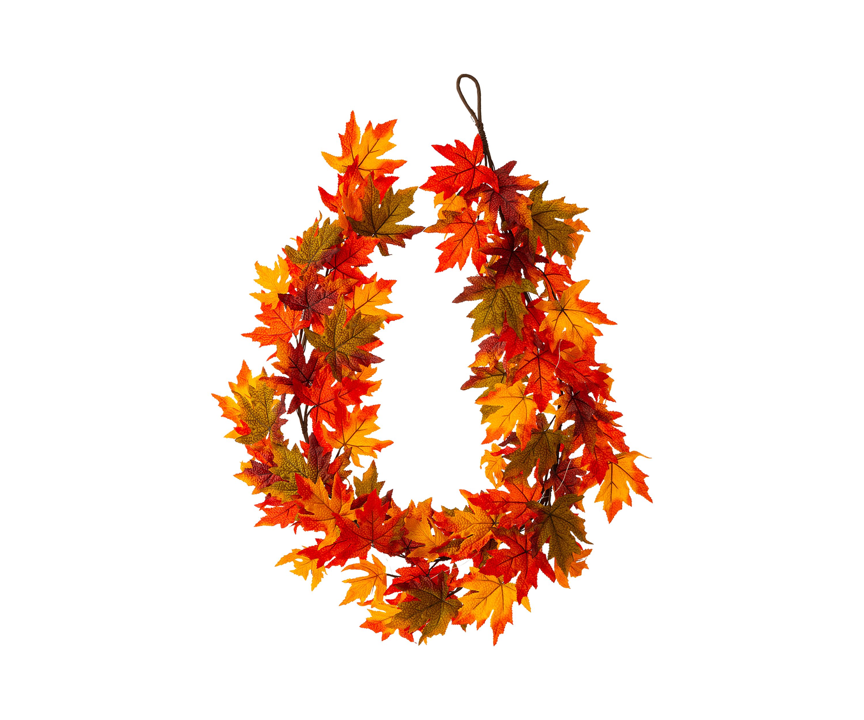 6 Inch Fall Lighted Maple Leaves Garland