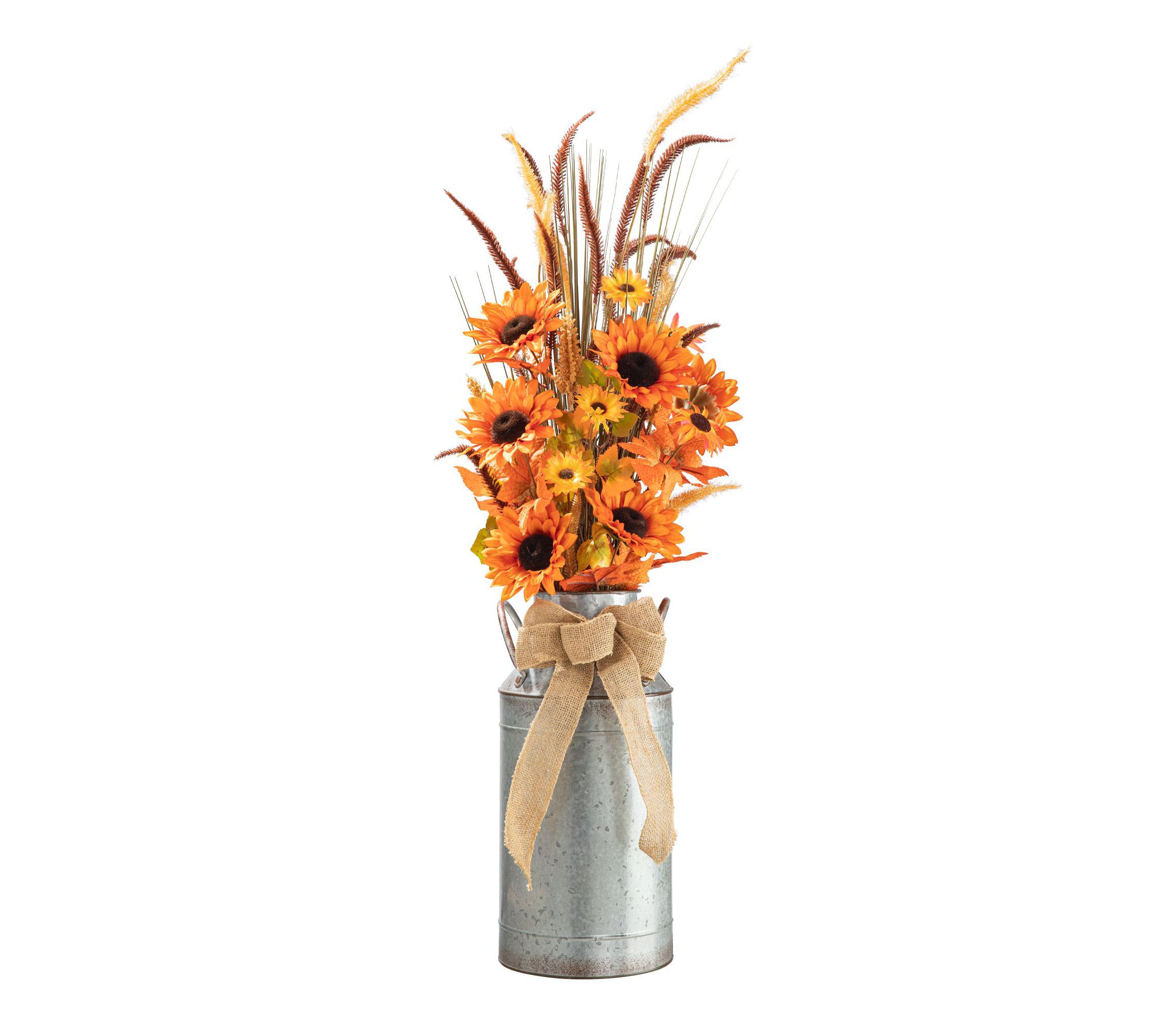 39.75"H Fall Sunflower Leaf Potted Tree
