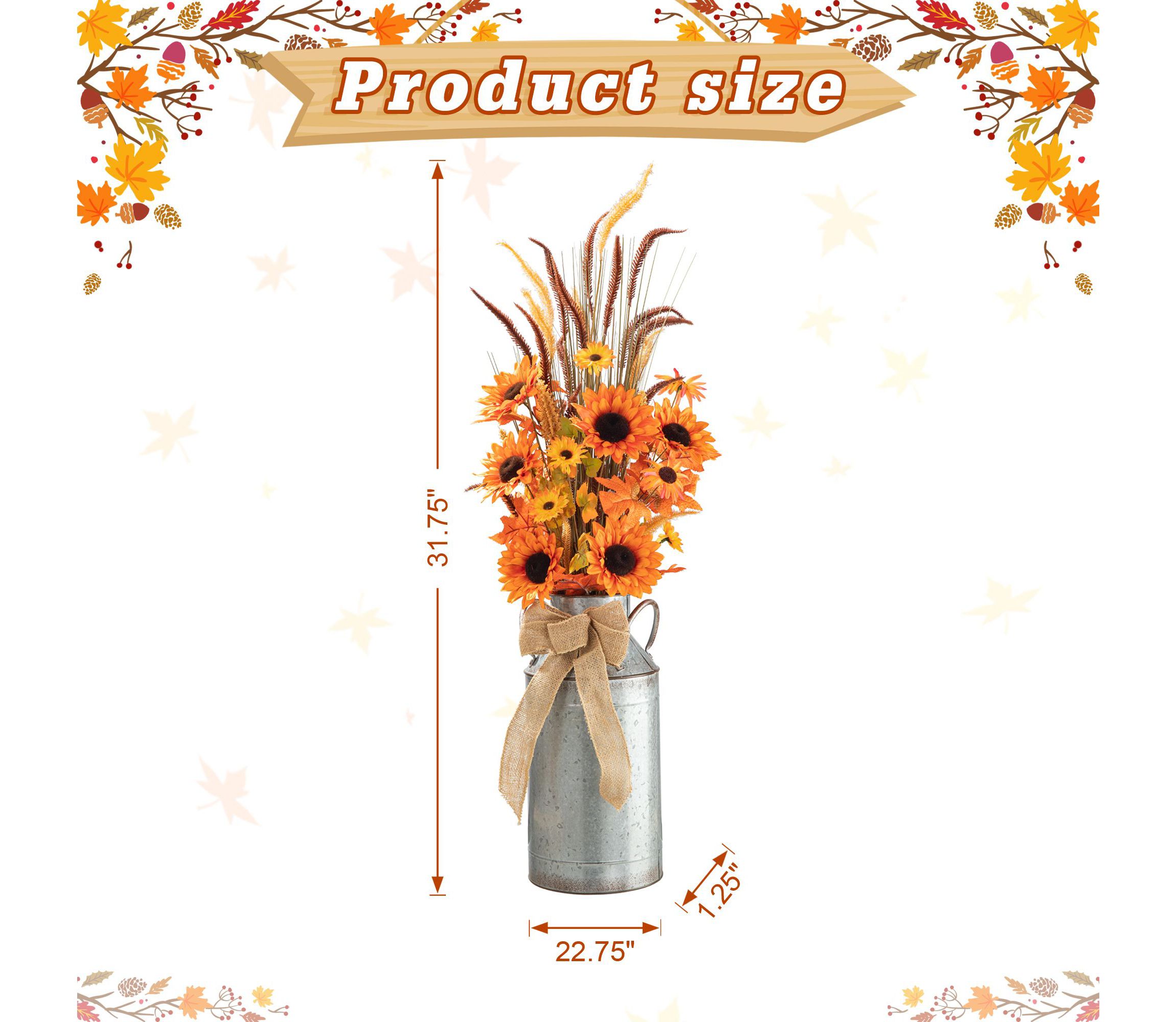 39.75"H Fall Sunflower Leaf Potted Tree