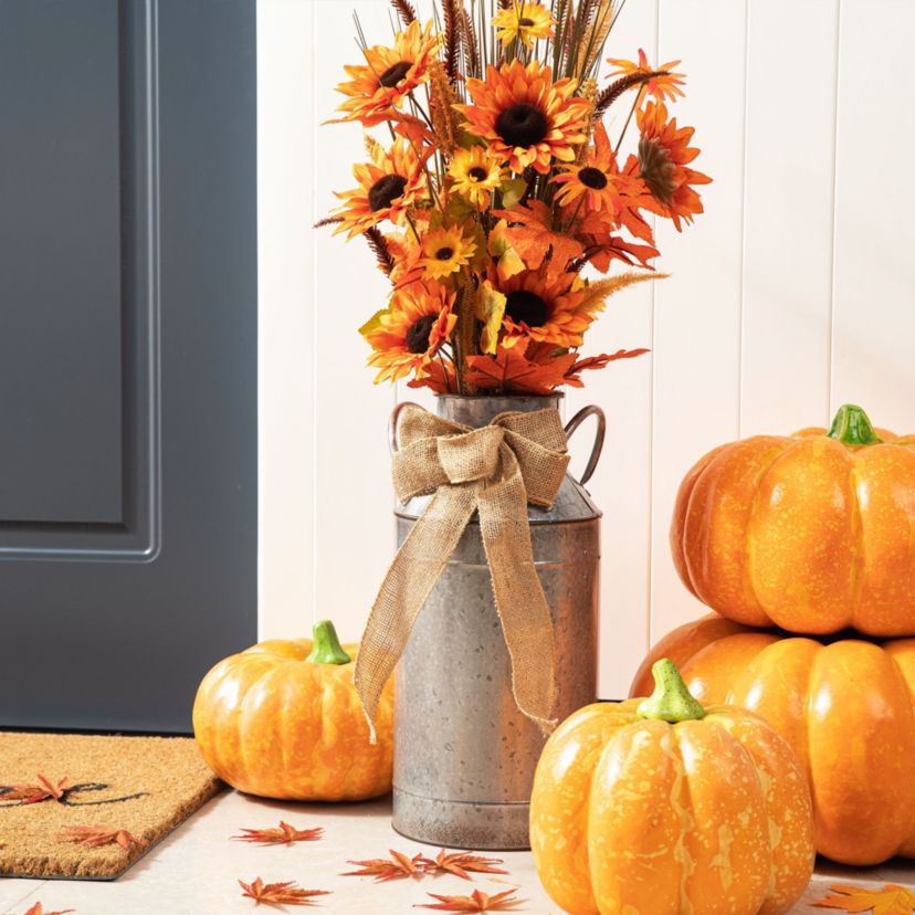 39.75"H Fall Sunflower Leaf Potted Tree