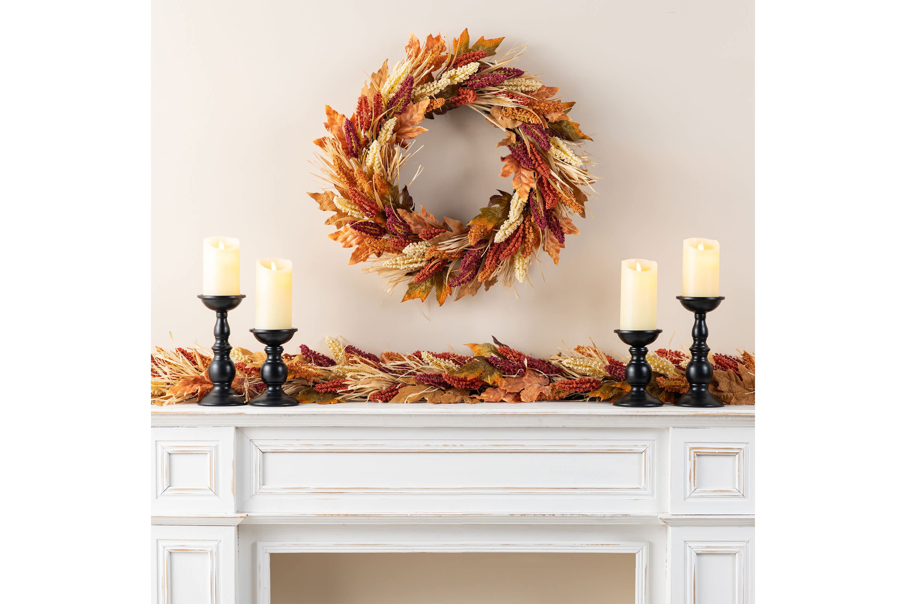 72"L Fall Multi-Colored Sorghum Garland