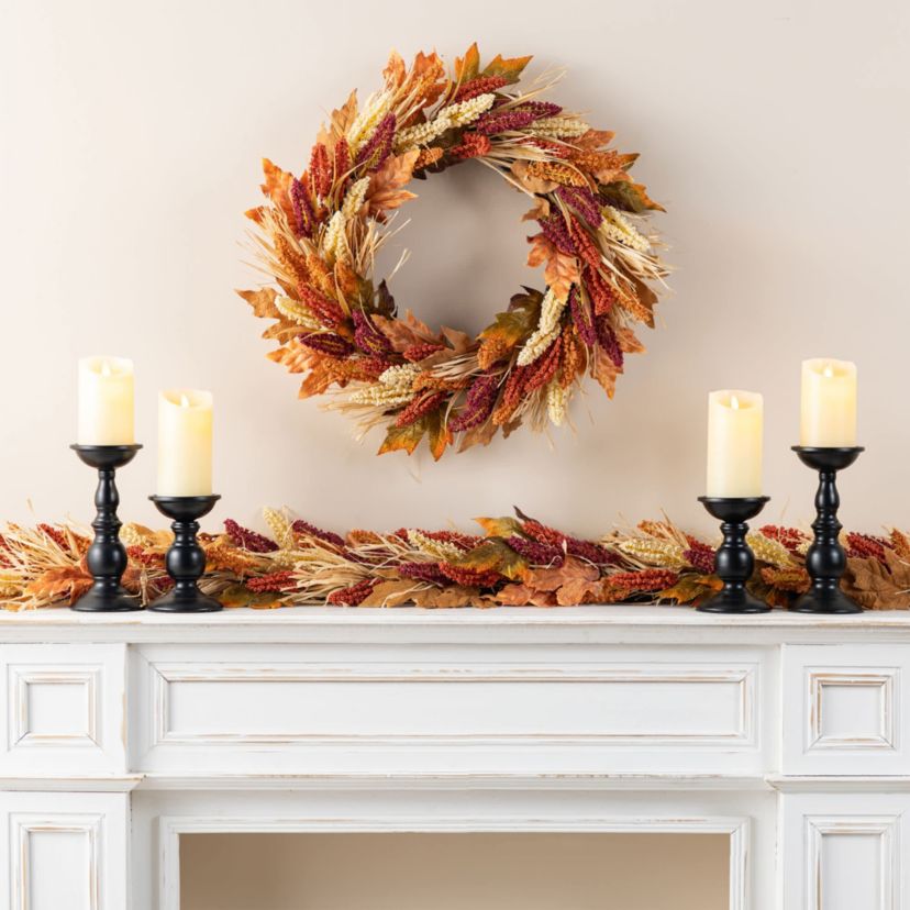 72"L Fall Multi-Colored Sorghum Garland