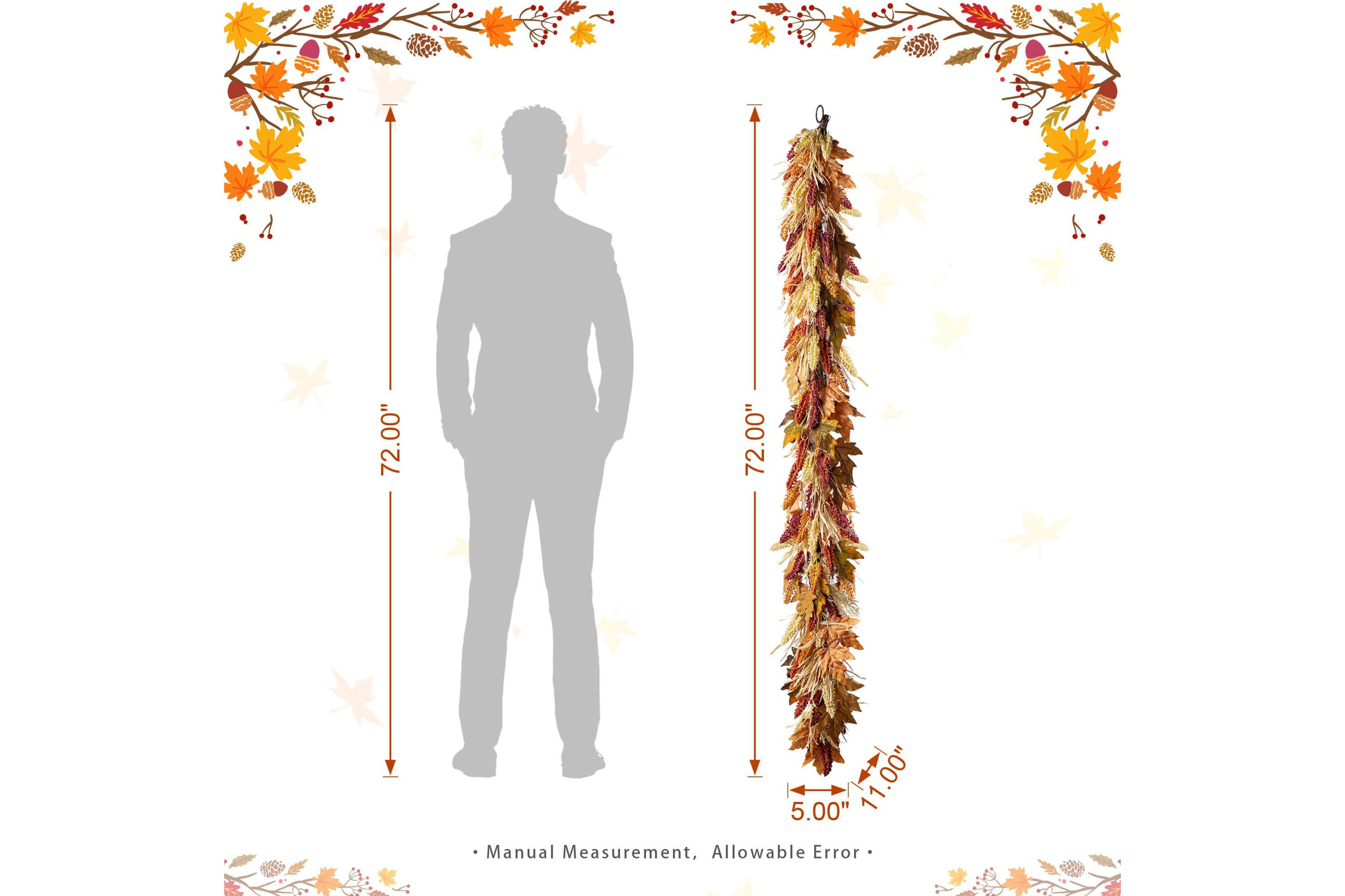 72"L Fall Multi-Colored Sorghum Garland