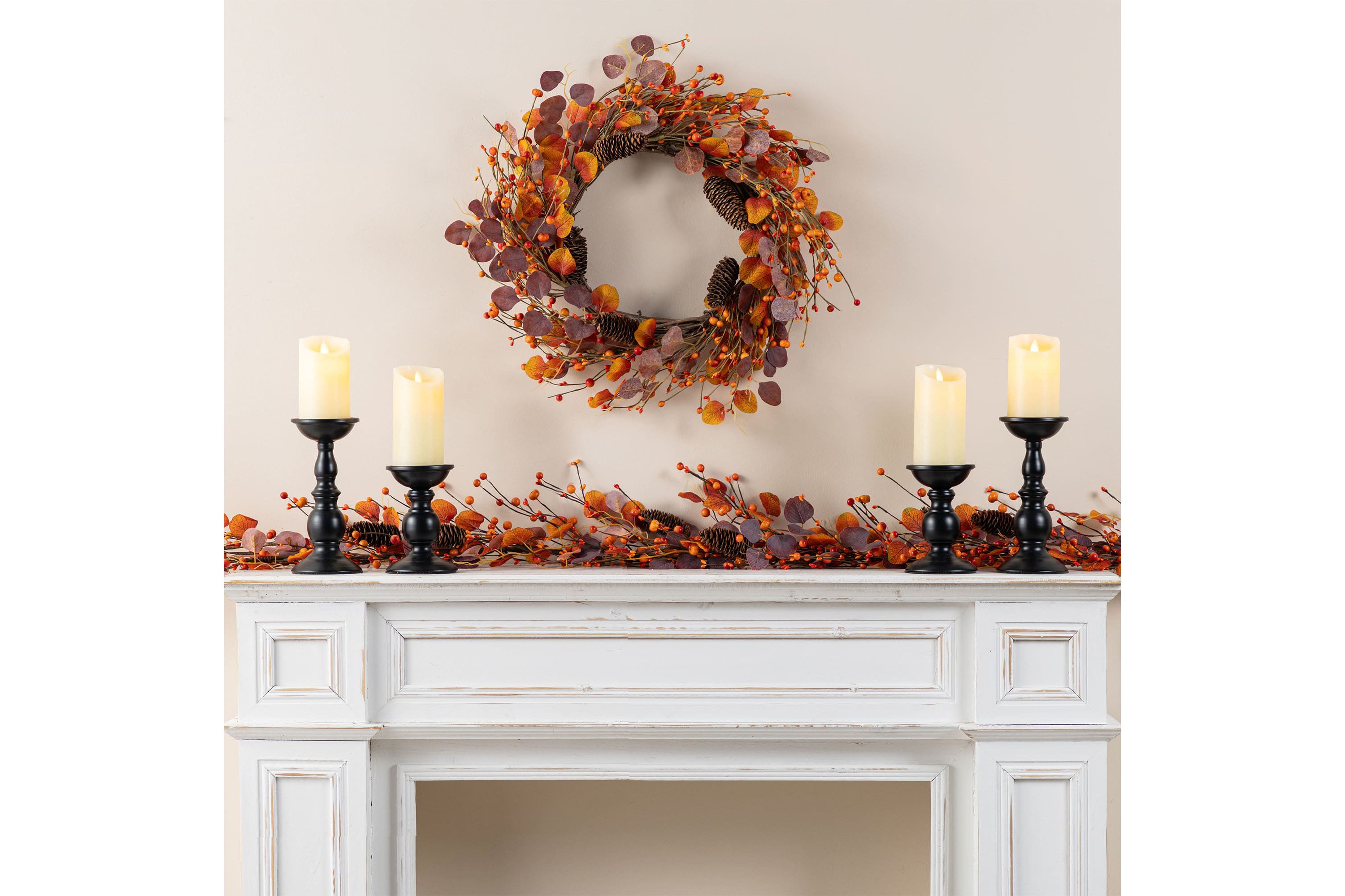 72"L Fall Eucalyptus Berry Garland