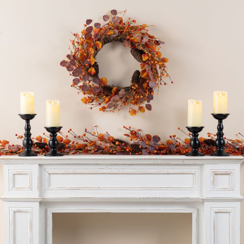 72"L Fall Eucalyptus Berry Garland