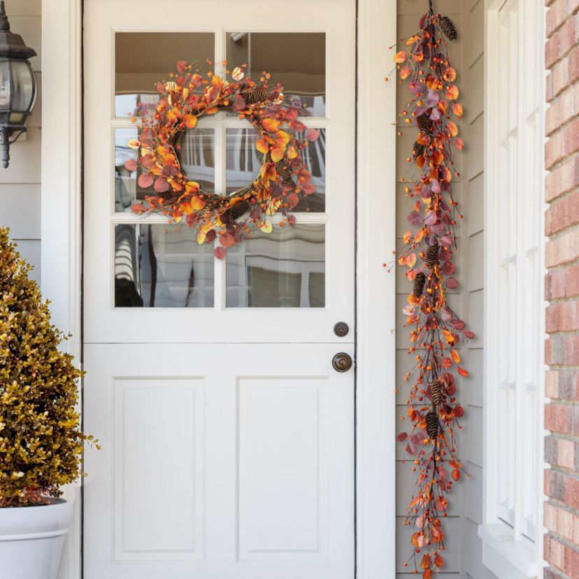 72"L Fall Eucalyptus Berry Garland
