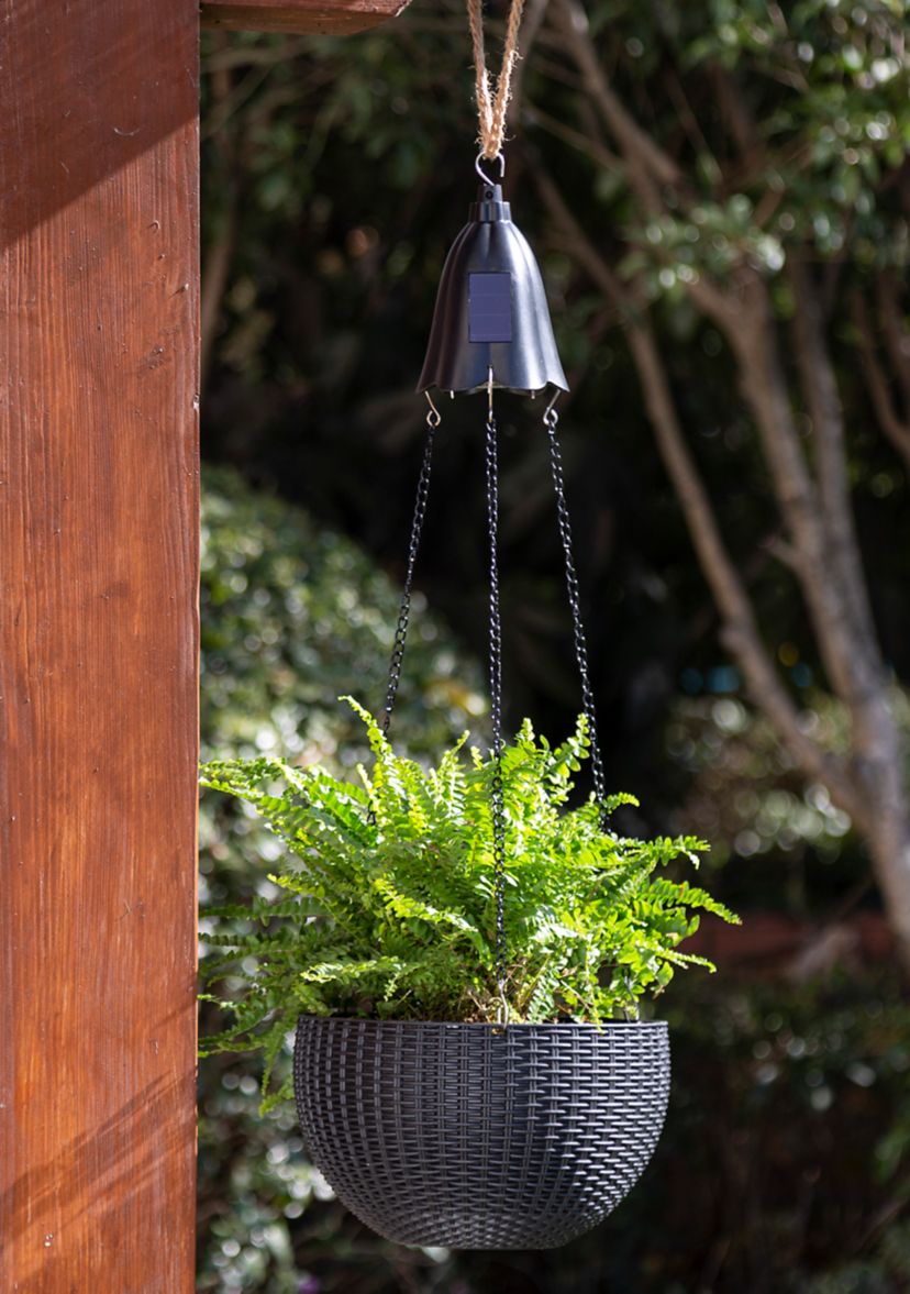 Solar Lighted Plastic Hanging Planter