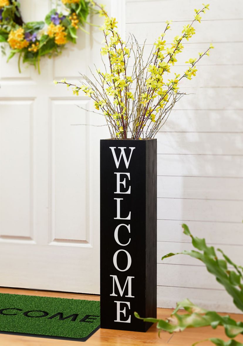 Double Sided Solid Wood Boxed "WELCOME HOME" Porch Sign